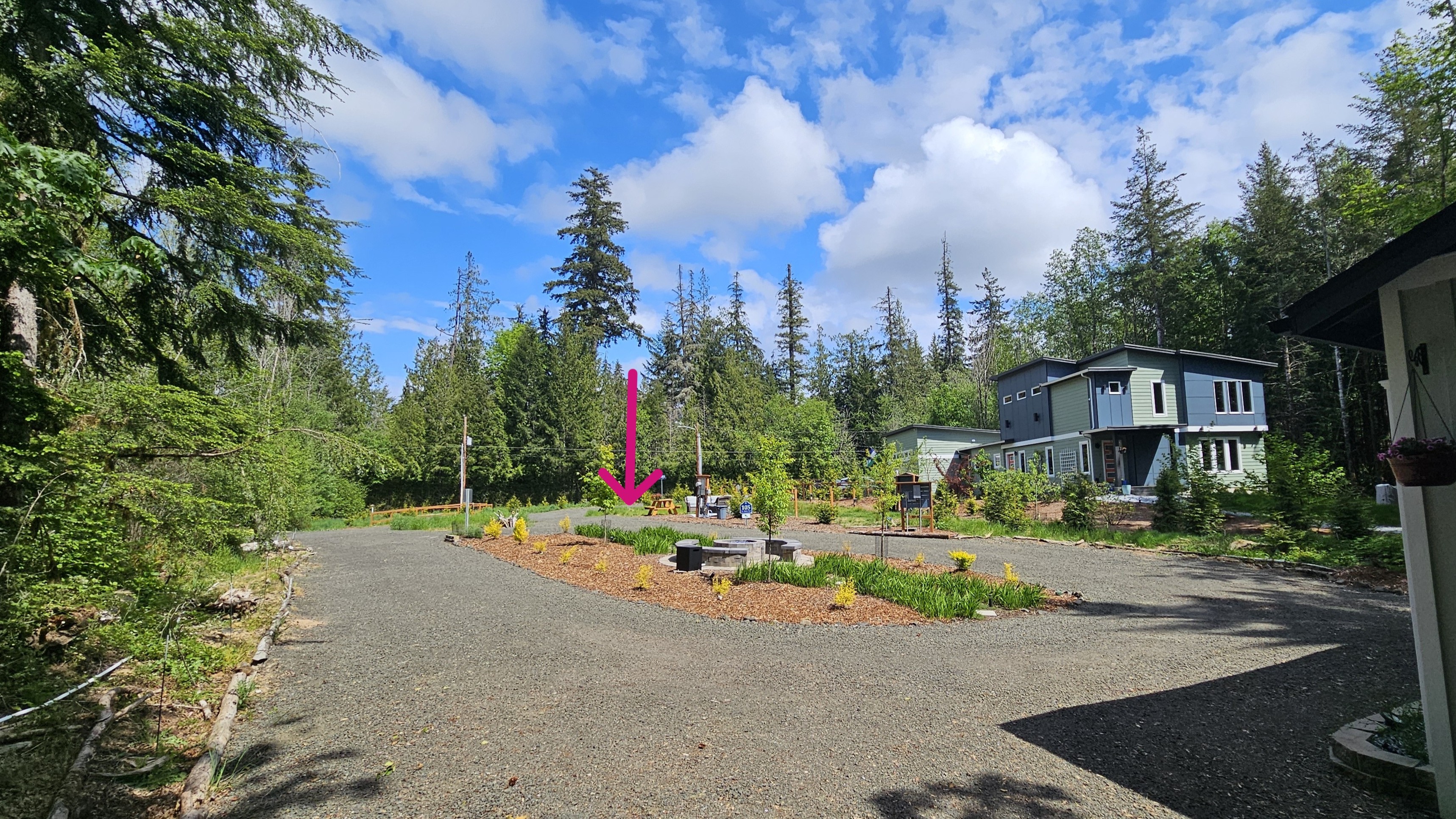 RV Site is Marked with Pink Arrow