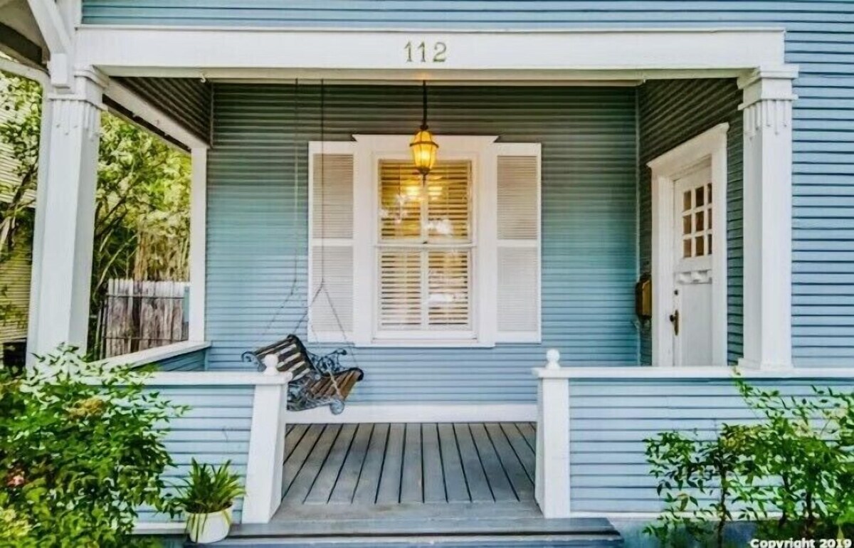 Relax on the front porch swing. 