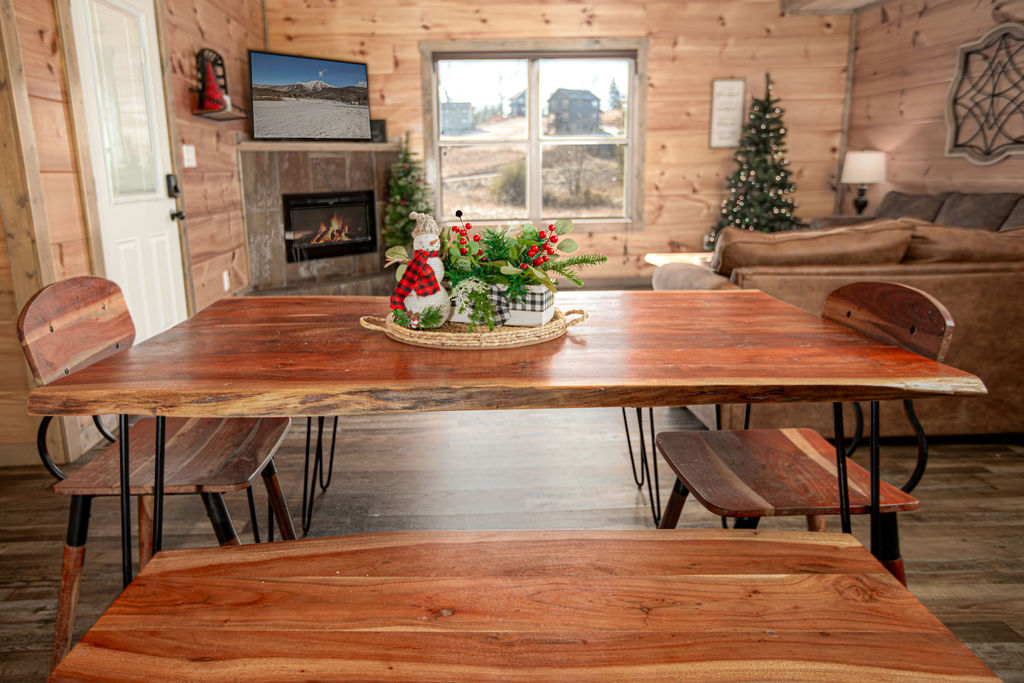 Your festive, open-concept dining area.