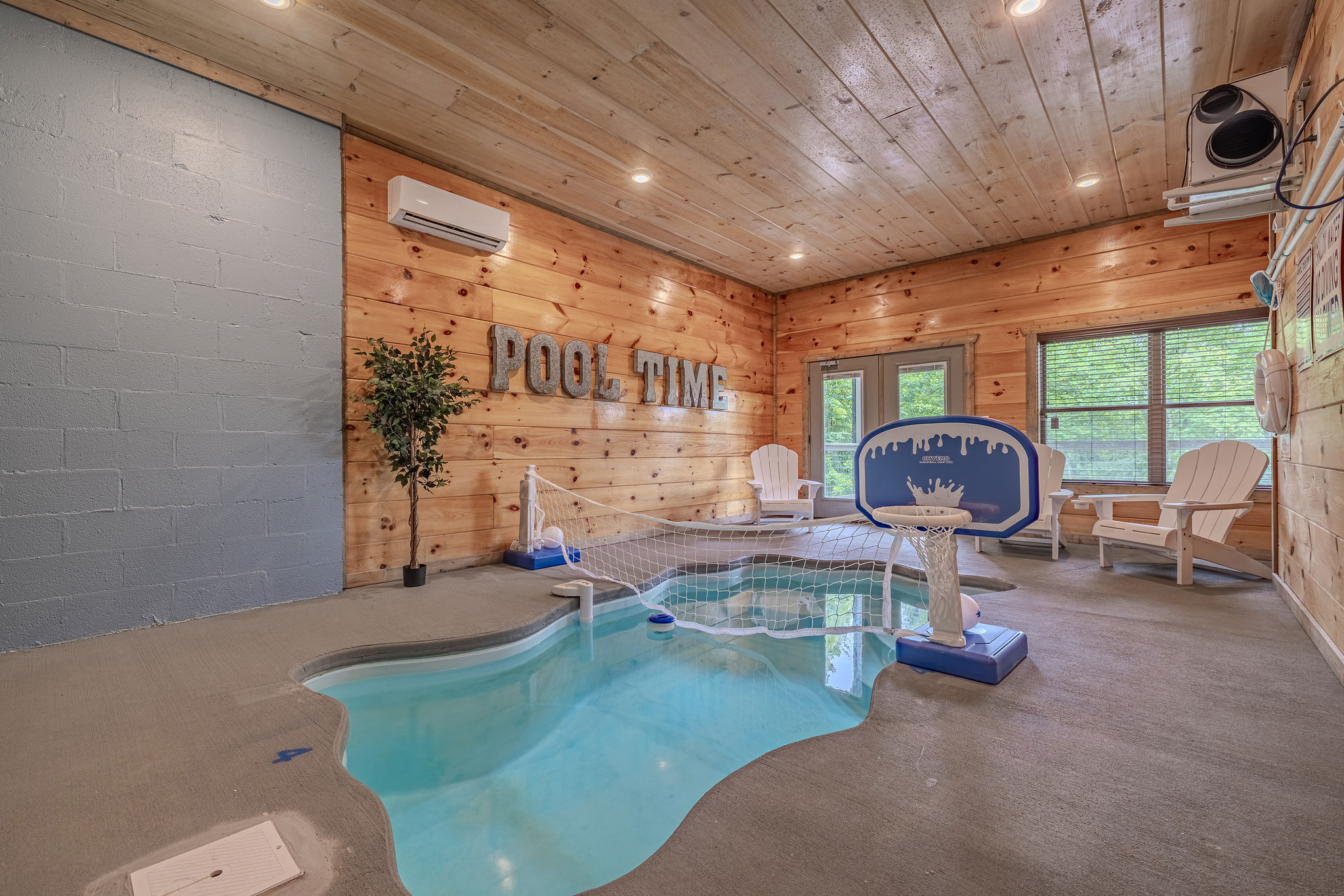 Enjoy private pool time in every season, rain or shine, inside The Hidden Oasis.