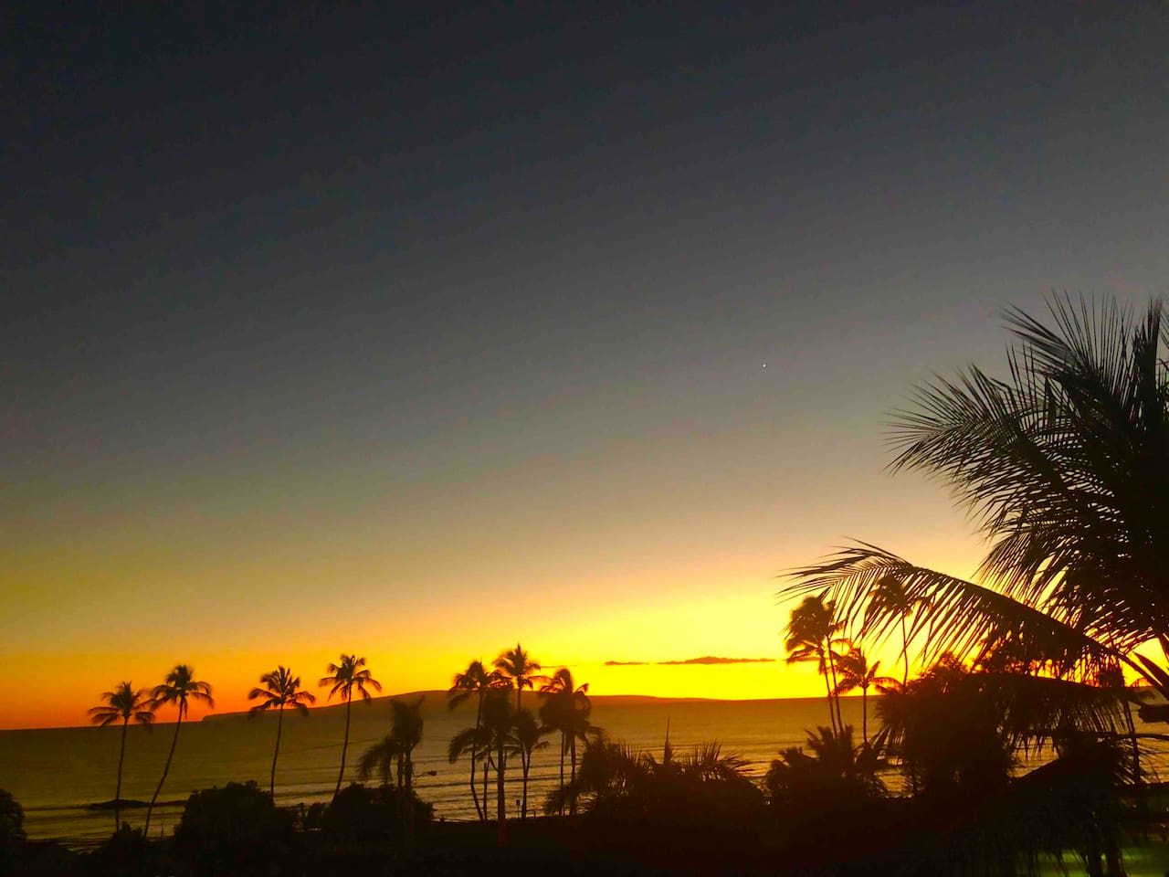 Sunset view from the lanai. 