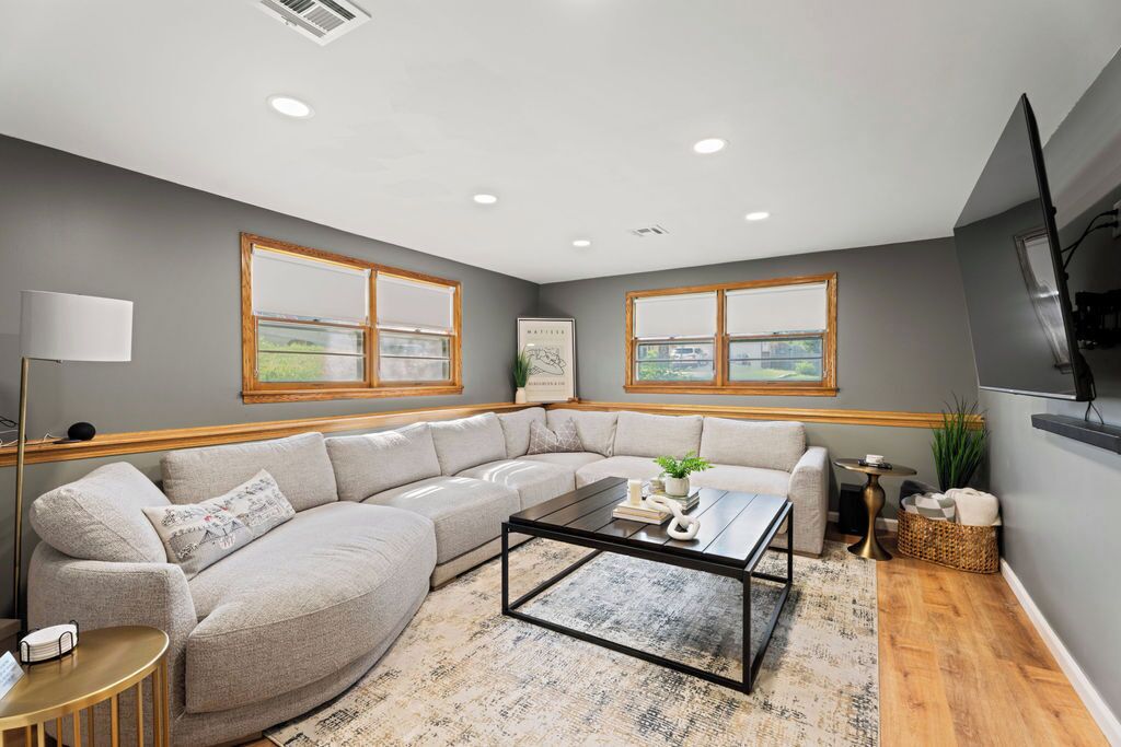 Curl up for your favorite movie or binge TV in this spacious living area!