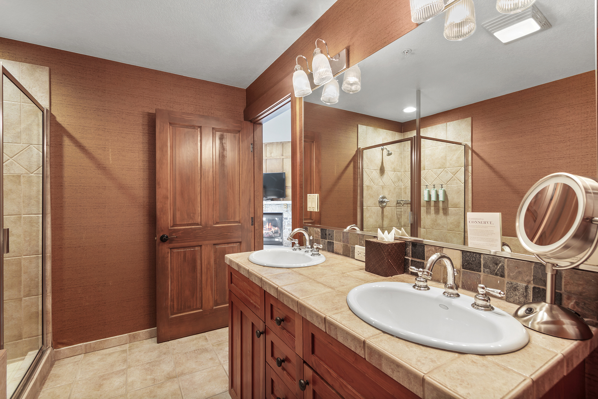 Master bathroom with double vanity