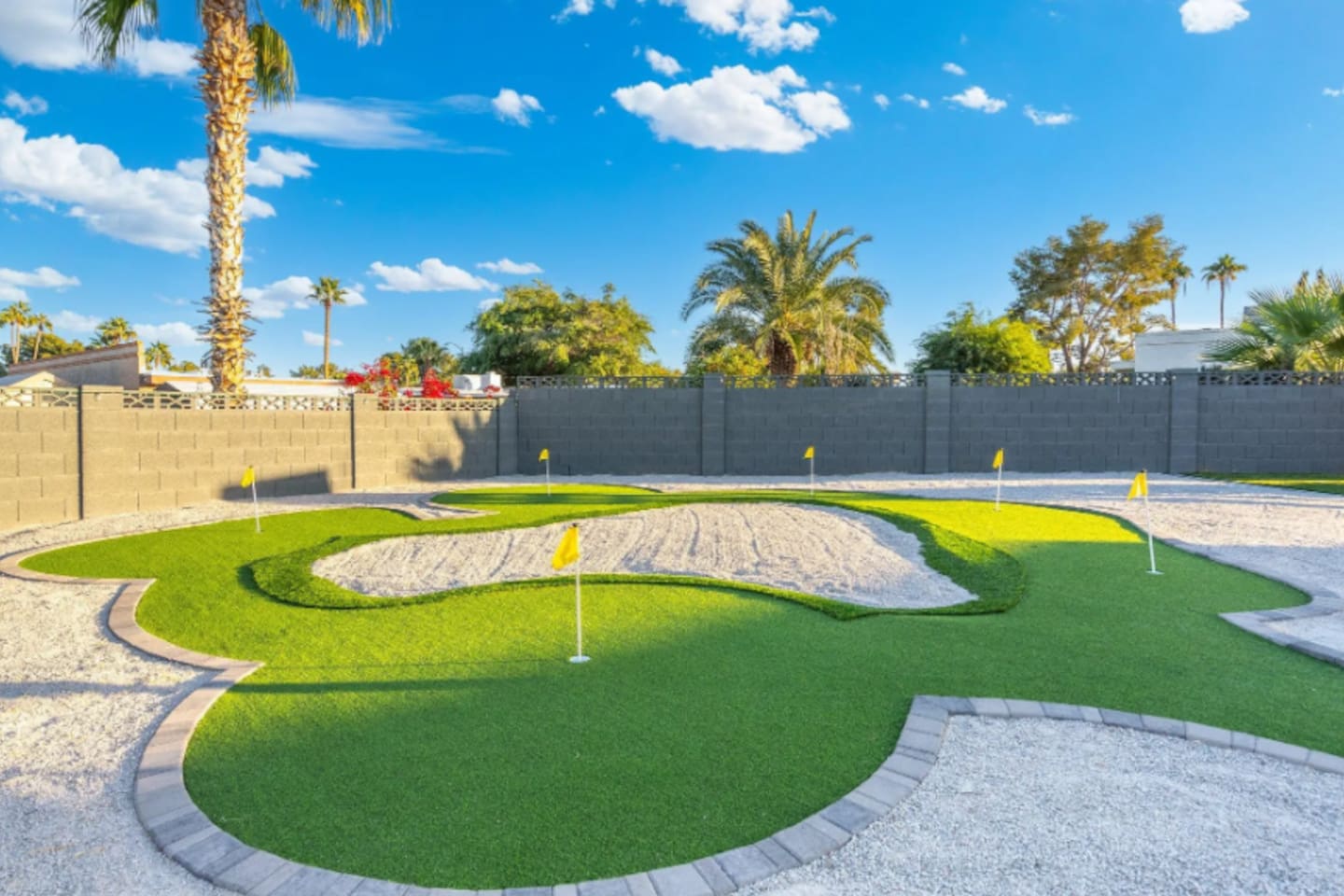 Multiple holes and a soft green backdrop make this putting course a favorite for guests of every skill level.
