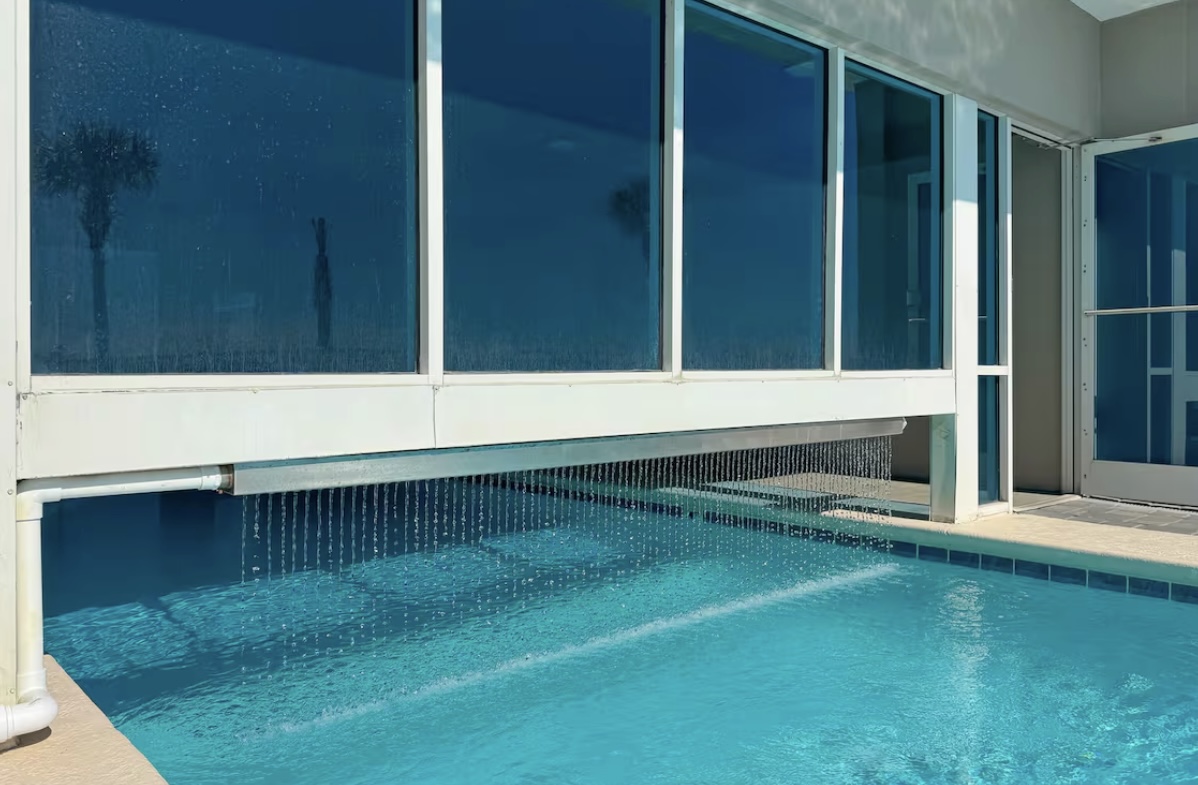 Swim through waterfall