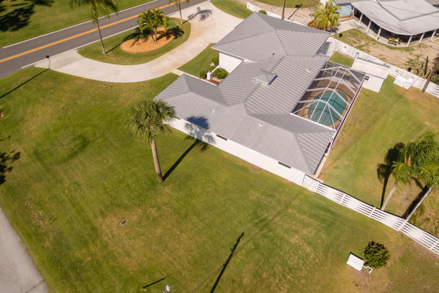 Aerial View of Home and Yard