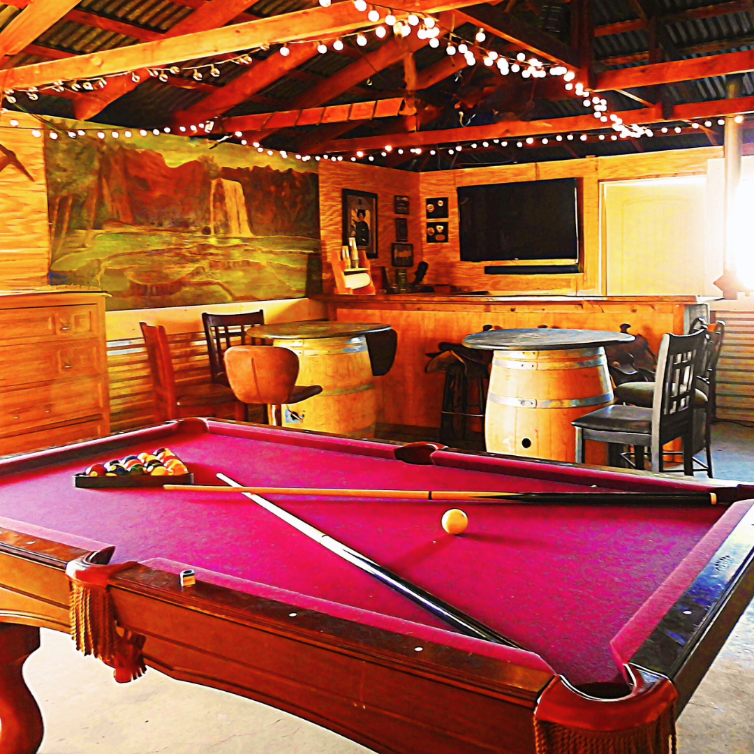 Challenge your friends to a game of billiards in the Saloon