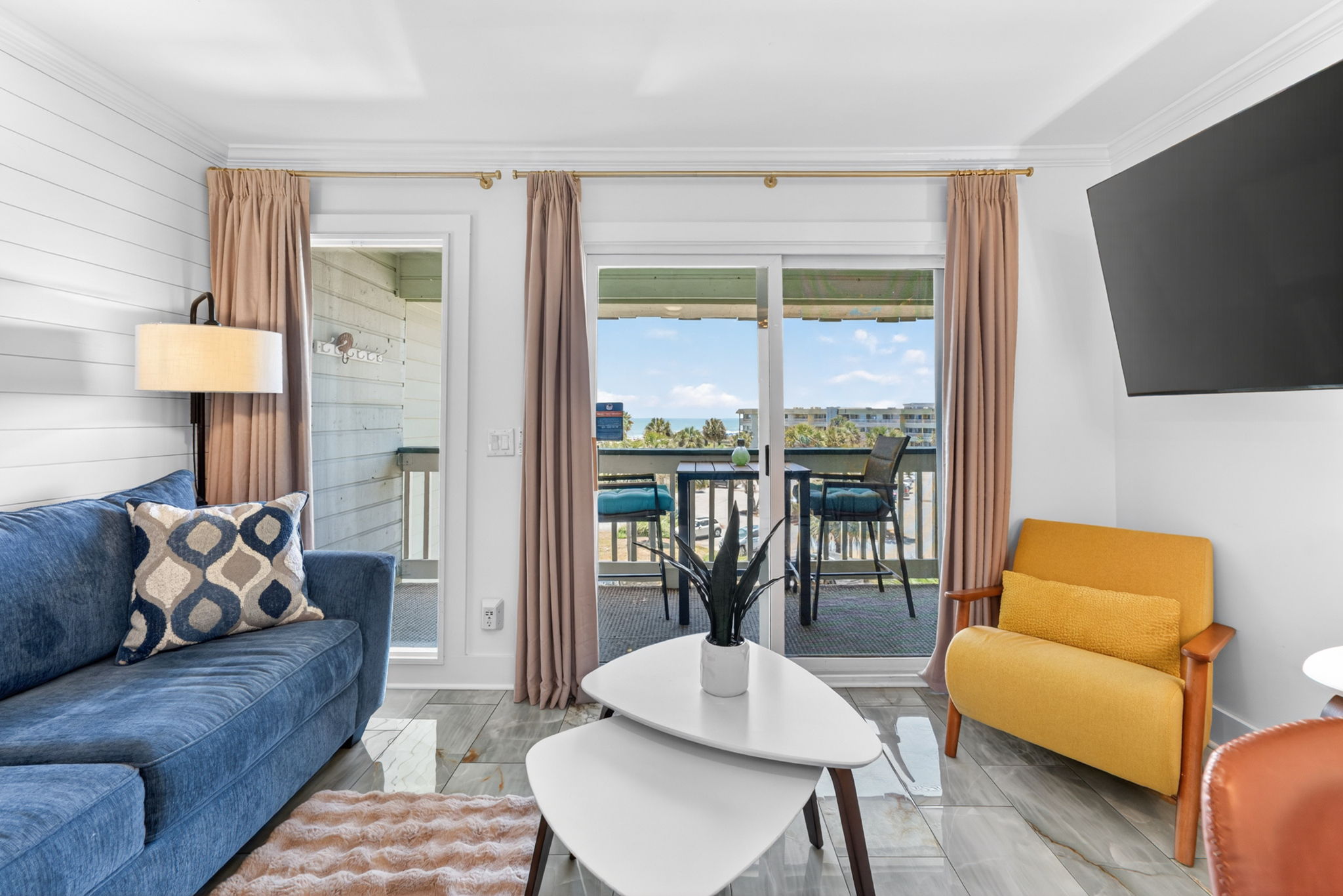 Living Room | Coastal Calm | Sea Cabins 310A, Isle of Palms, SC | IOP Escapes