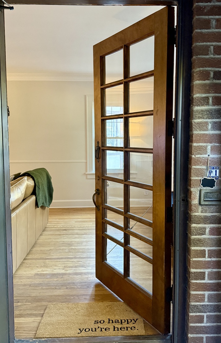 Beautiful, original wide door to home.