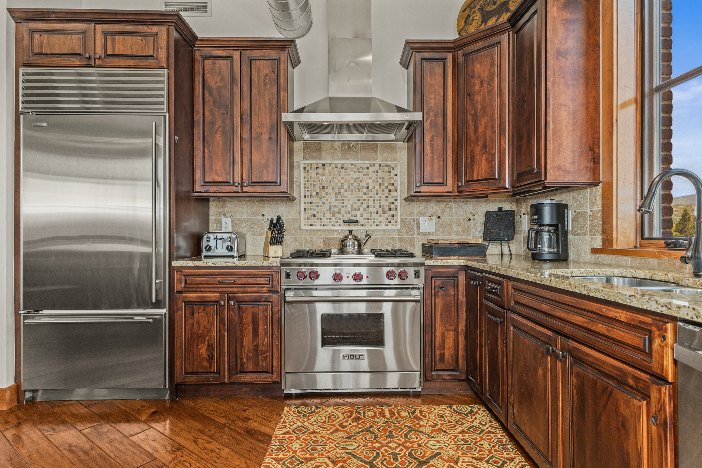 Kitchen | Subzero Refrigerator |Coffee Maker | Viking Stove