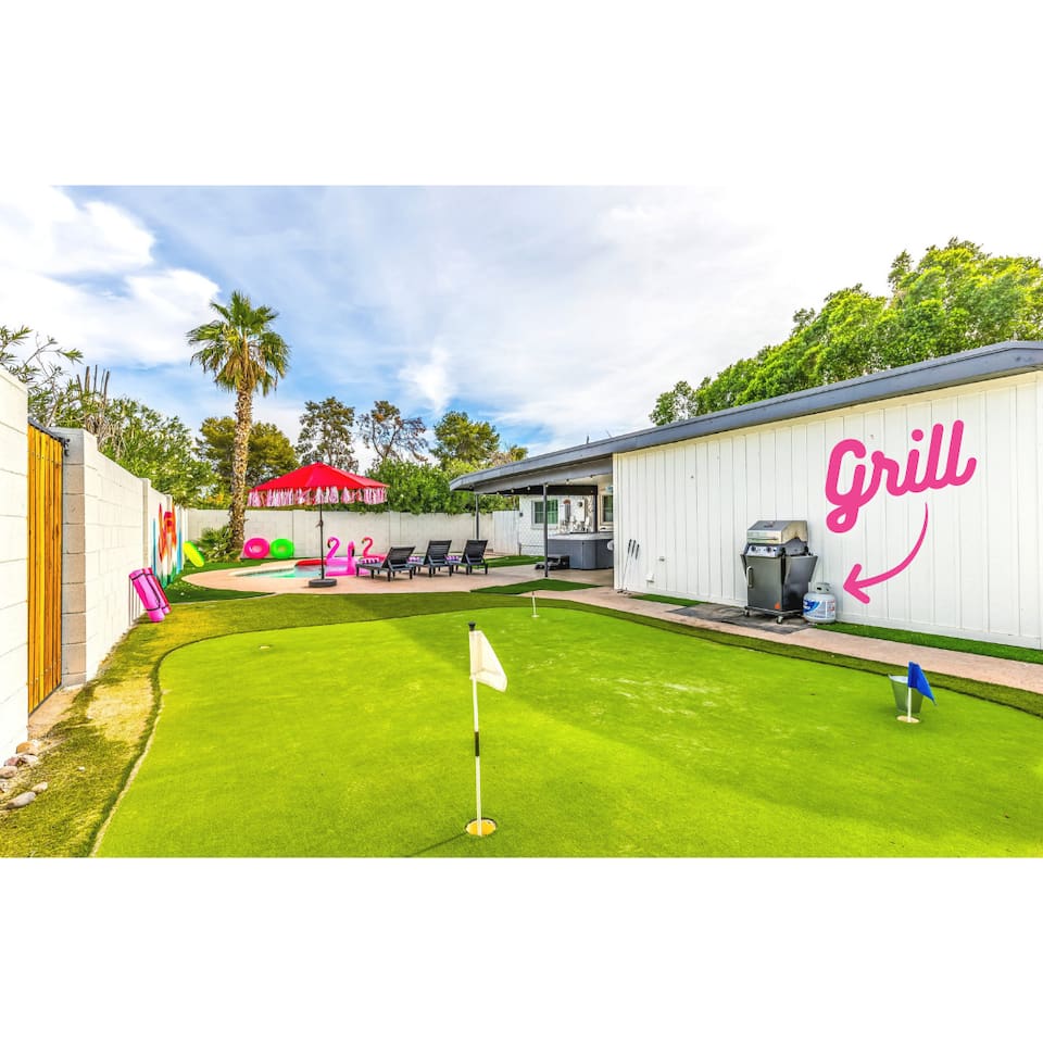 Fire up the BBQ for a laid-back cookout steps from the pool and putting green.