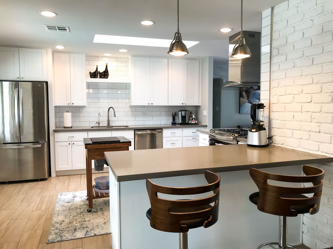 Kitchen bar accommodates two