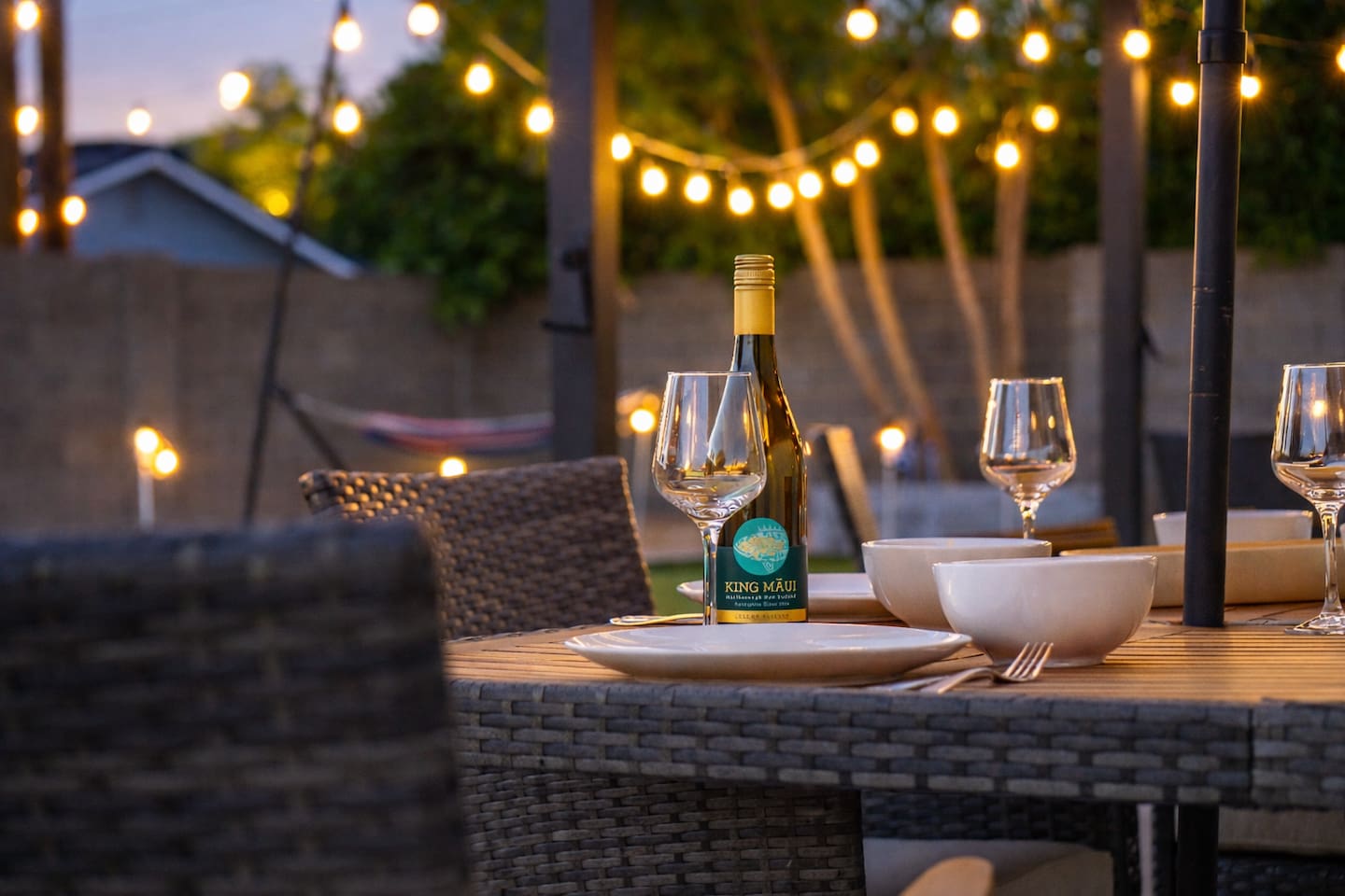Dine under the glow—outdoor dining space perfect for evening meals, wine nights, and relaxed gatherings in your Scottsdale retreat
