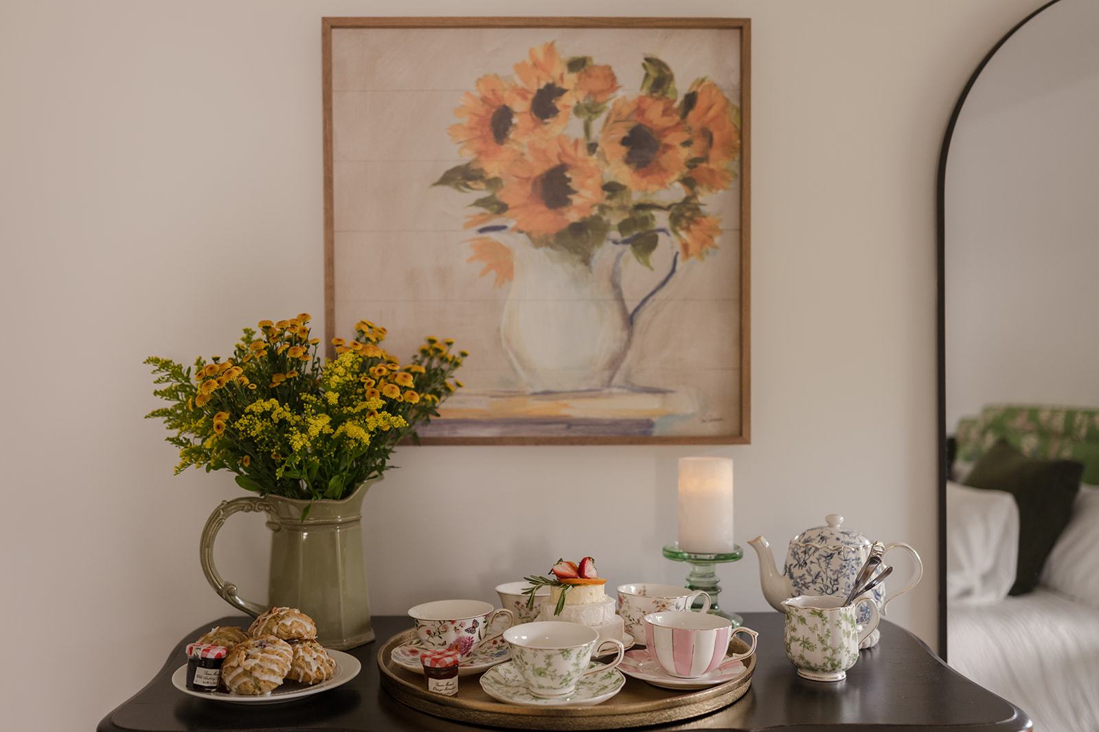 Sweet Treats and Tea on the Sun Deck off the Green Lady Suite