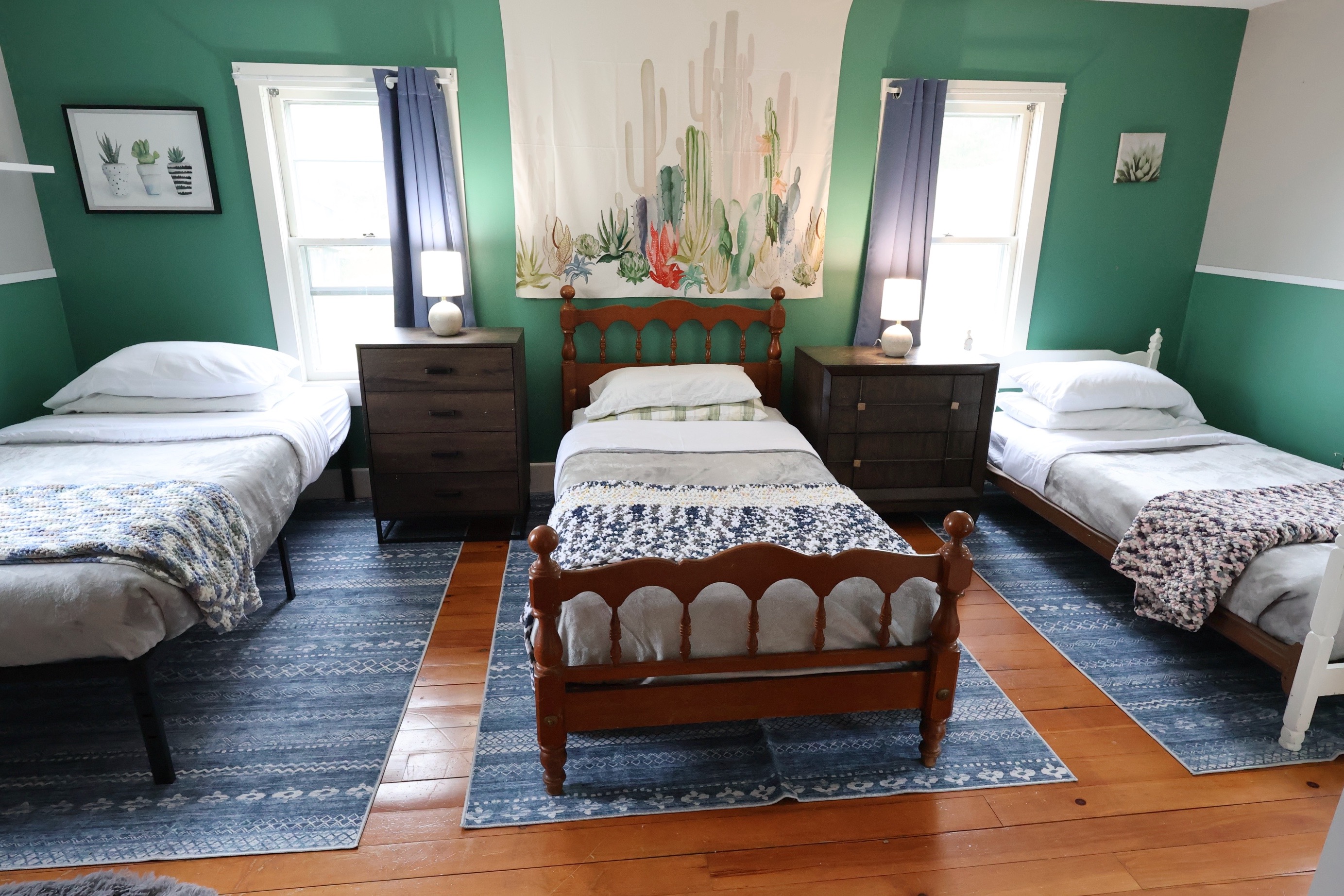 Sleepover time! triple twin beds