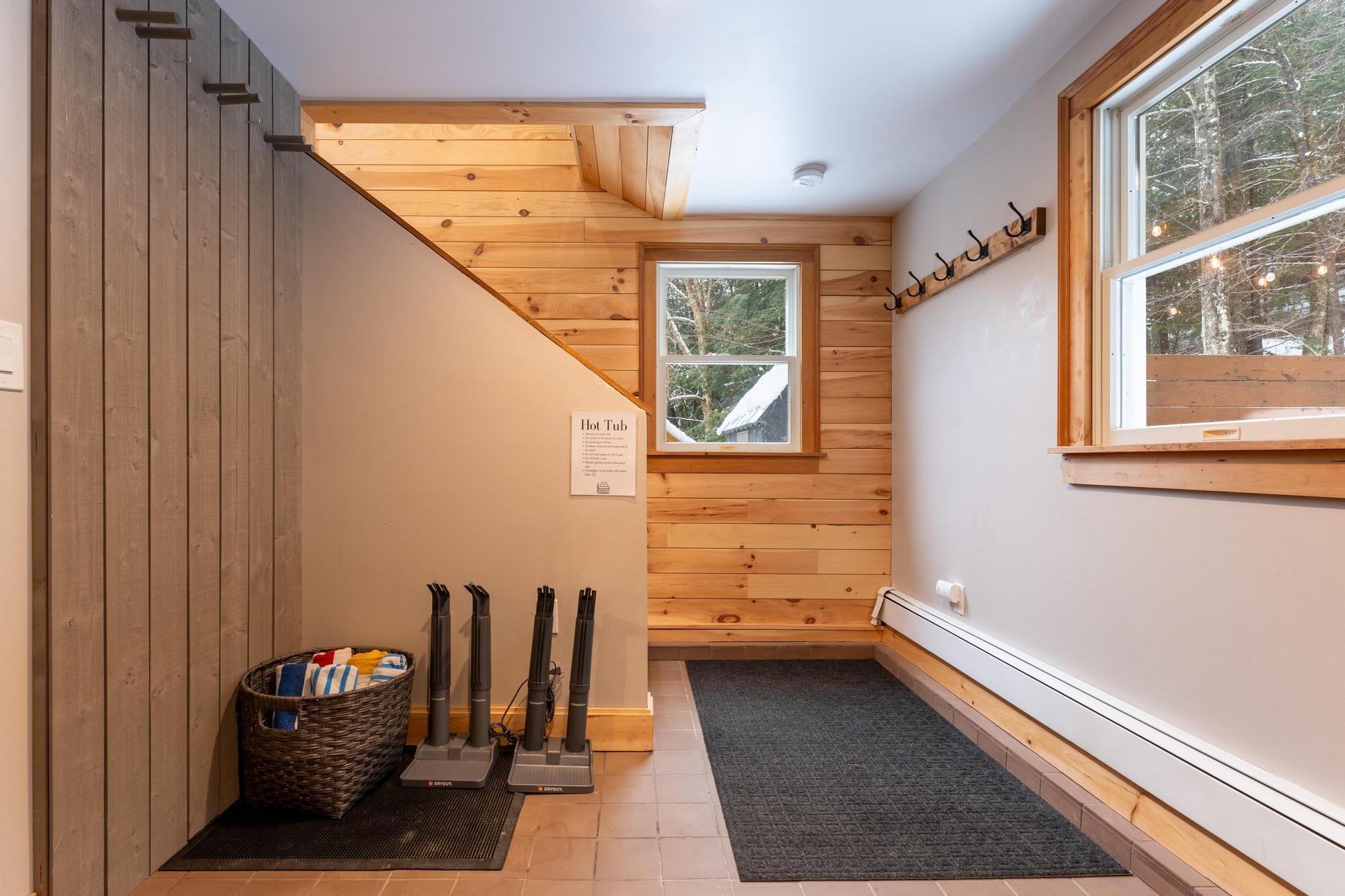 Ski racks & boot dryers in mudroom entry