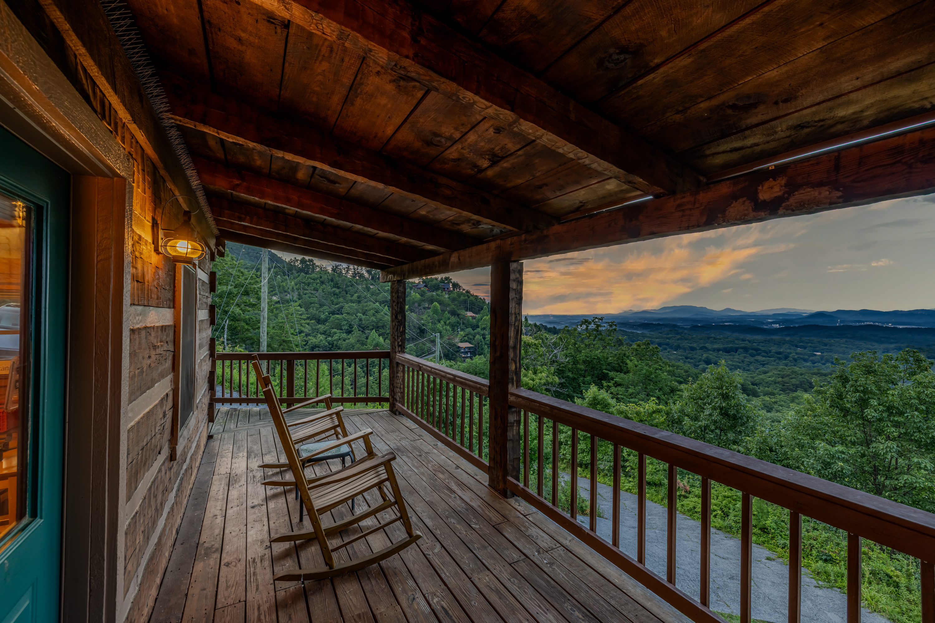 End the day with mountain views from the rocking chairs