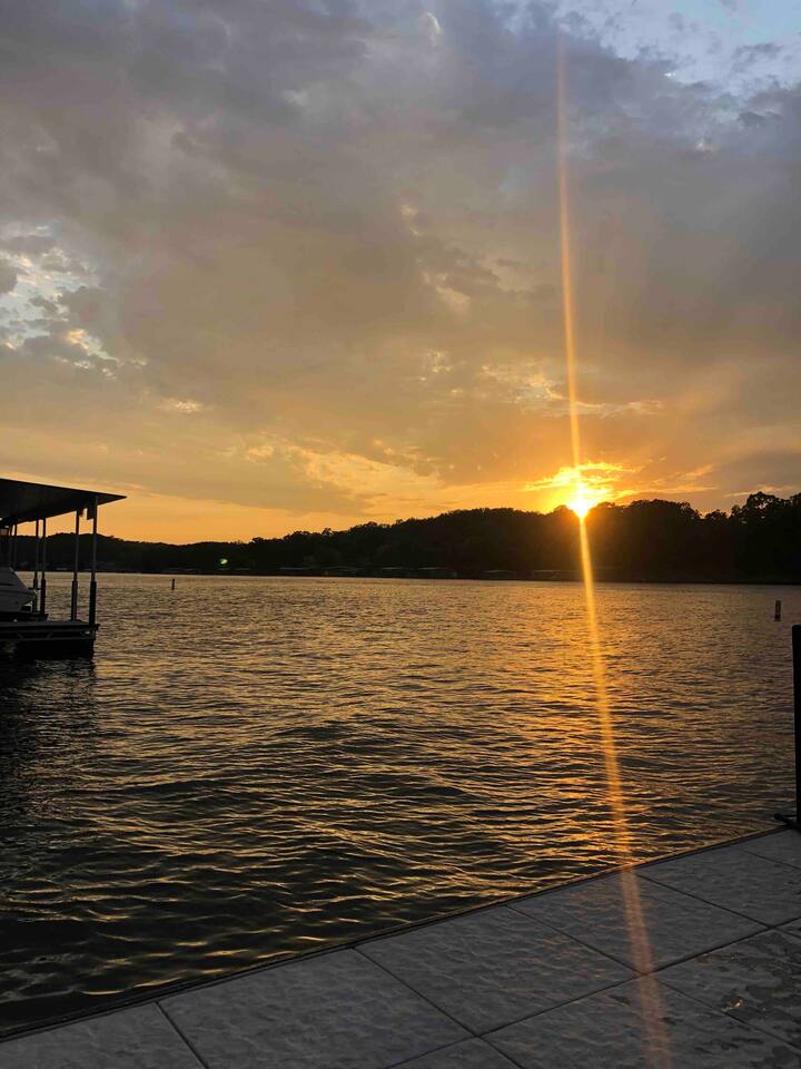 Sunset view from the concrete dock. 