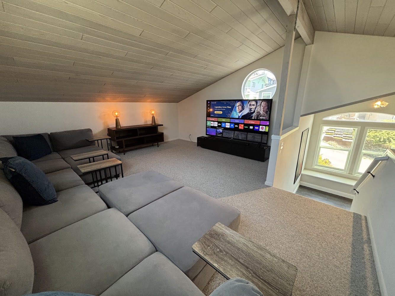 Loft with large screen TV
