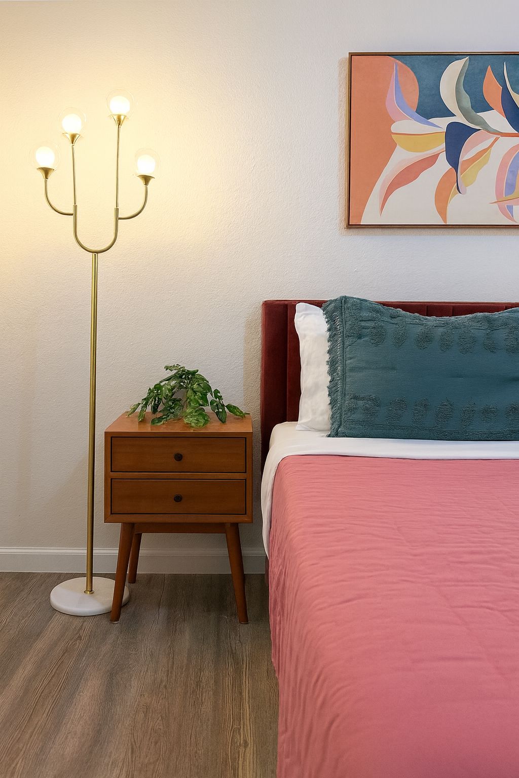bedroom 2 Inviting golden girls design, door to full bath, black out curtain that combines comfort with functionality