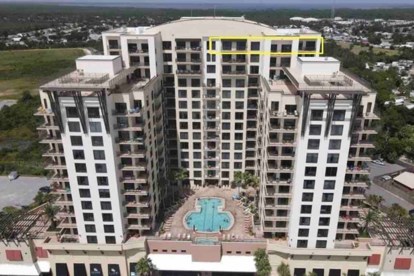 Takes up Half of the top floor with the expanse of the unit facing the ocean. 