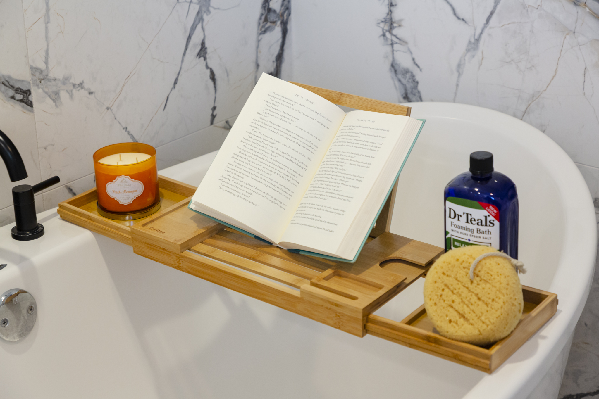 Soak and unwind in the inviting bathtub after a day of exploring Savannah.
