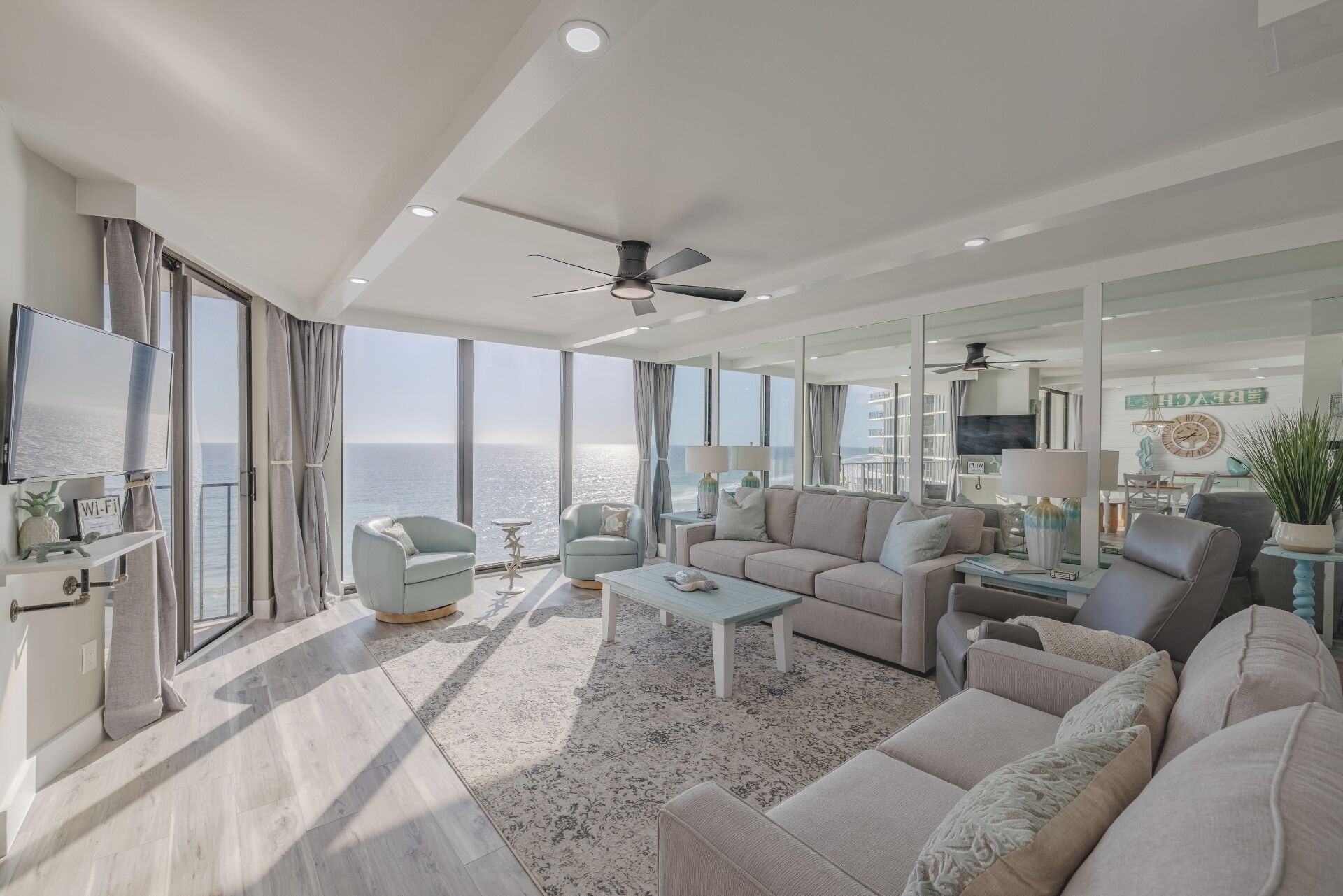 Comfy seating with sleeper sofa and smart TV