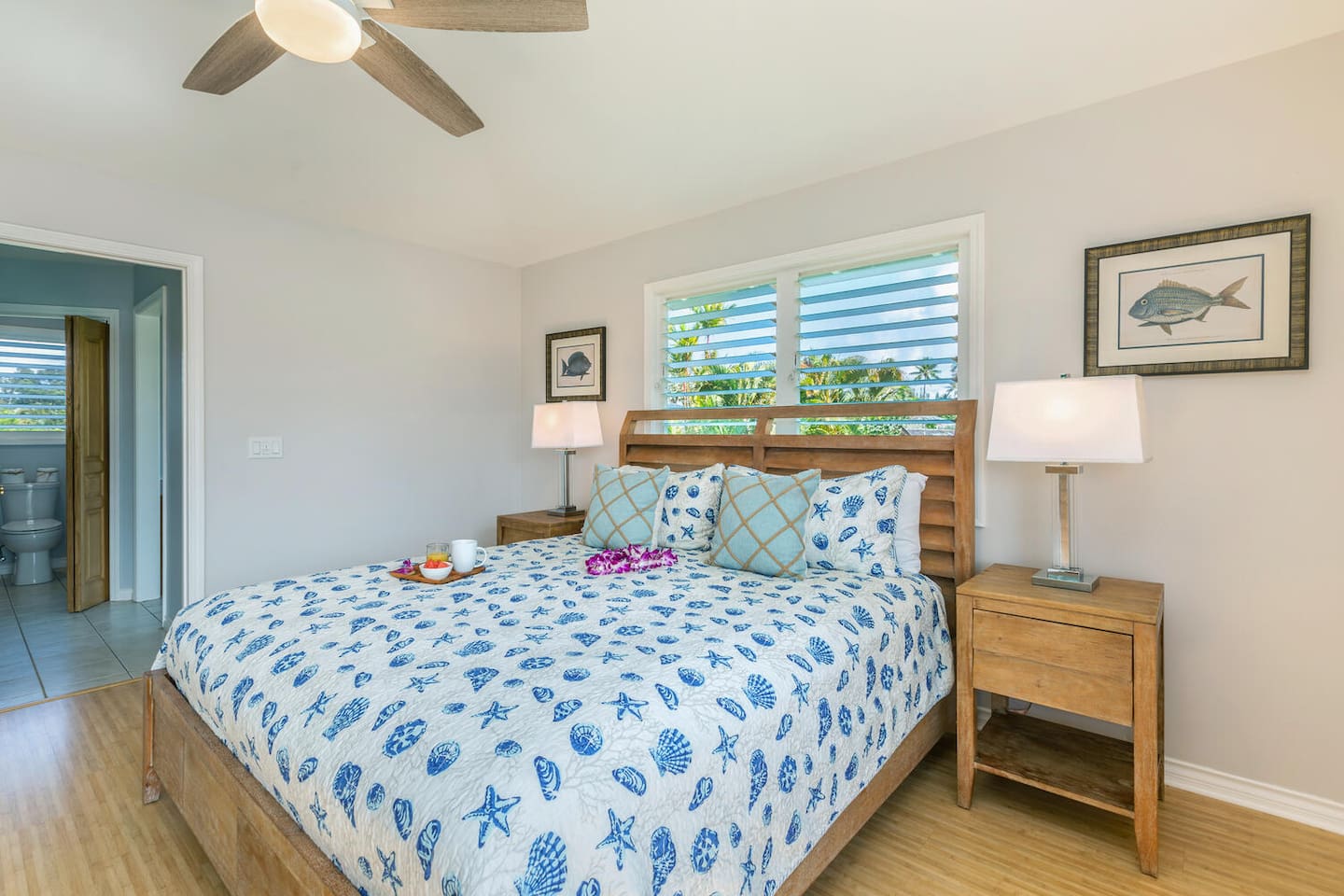 Lani Hanalei Master Suite - Upstairs with attached bathroom.
