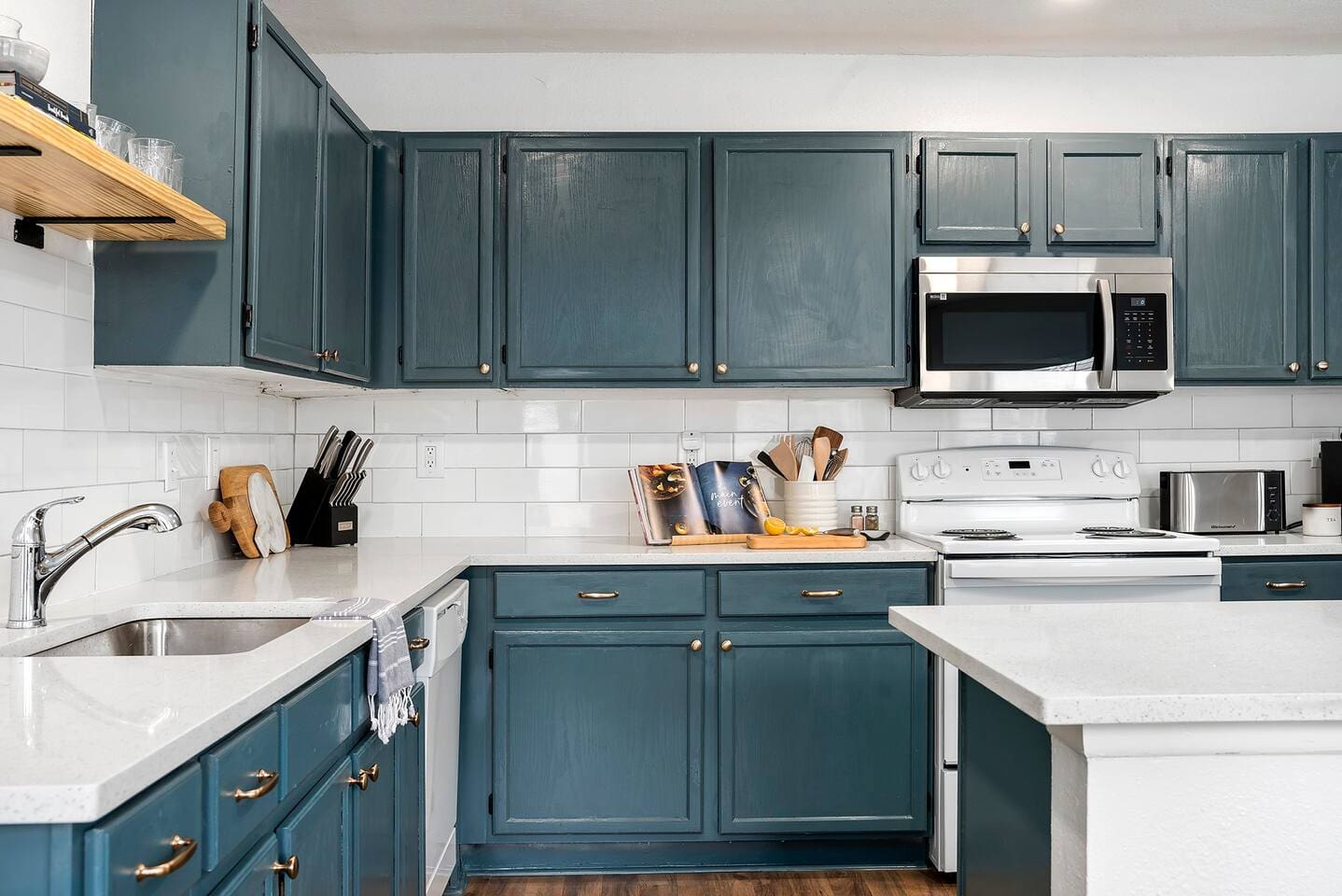 Modern cooking appliances and spacious countertops, the kitchen has it all!