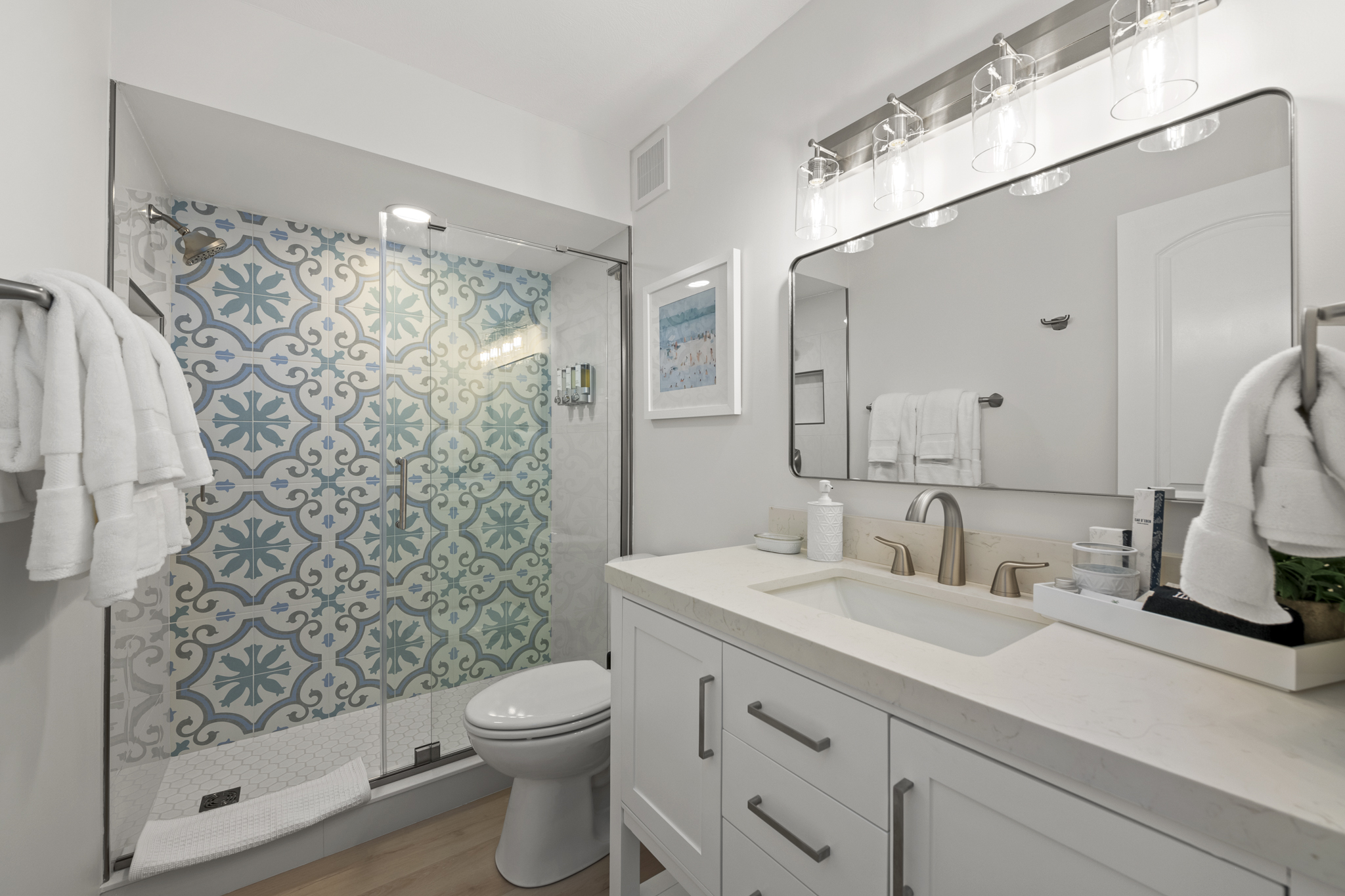 Fresh coastal charm meets modern upgrades, with eye-catching tile details that add a splash of personality