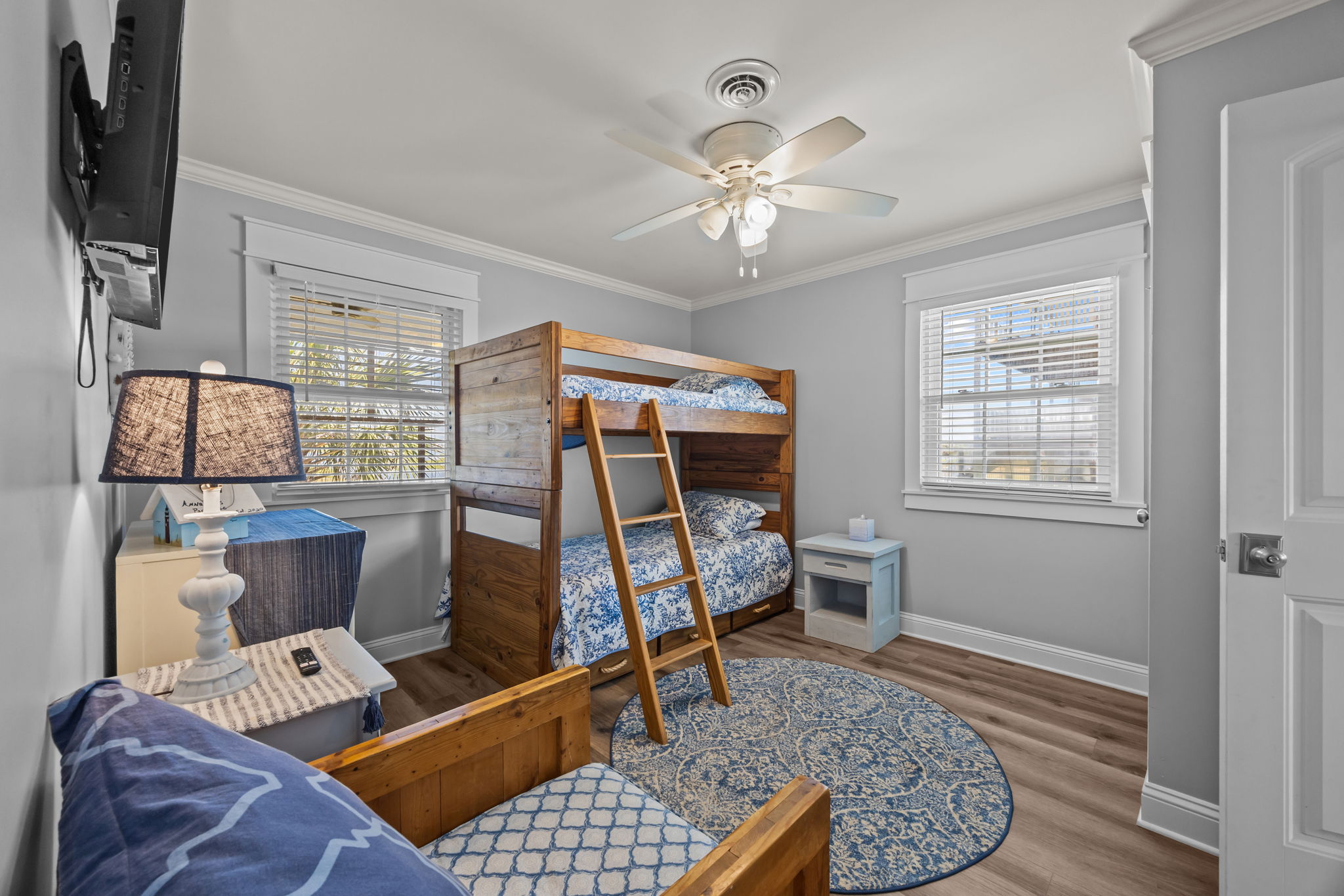 Sleepovers made easy — a twin bunk bed with a cozy trundle for extra guests