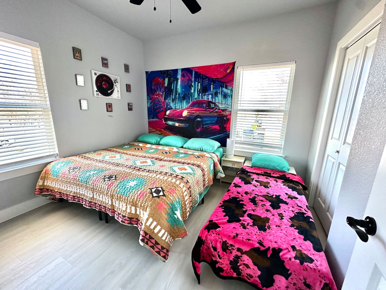 Twin bed can be folded up into an ottoman bench