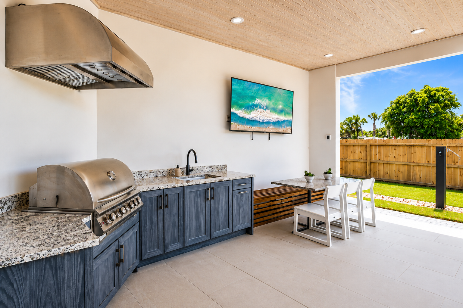 Outdoor Kitchen with TV & SONOS Surround Sound