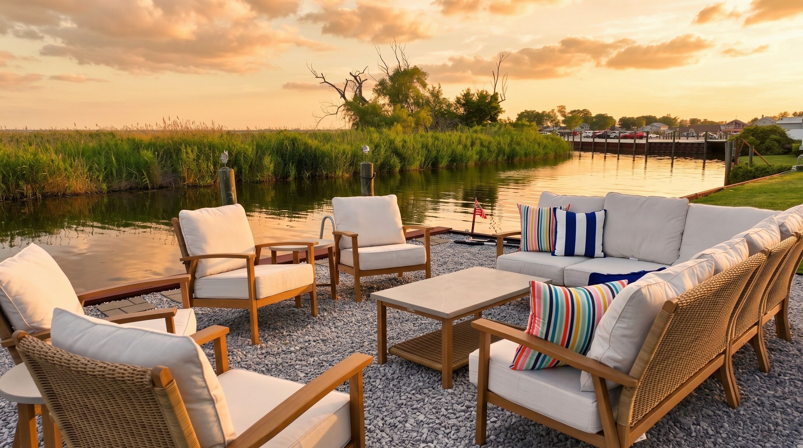 Spend your days gathered around the waterfront lounge, launch the included kayaks from your private dock, or simply sit back and enjoy the peaceful canal views with family and friends.