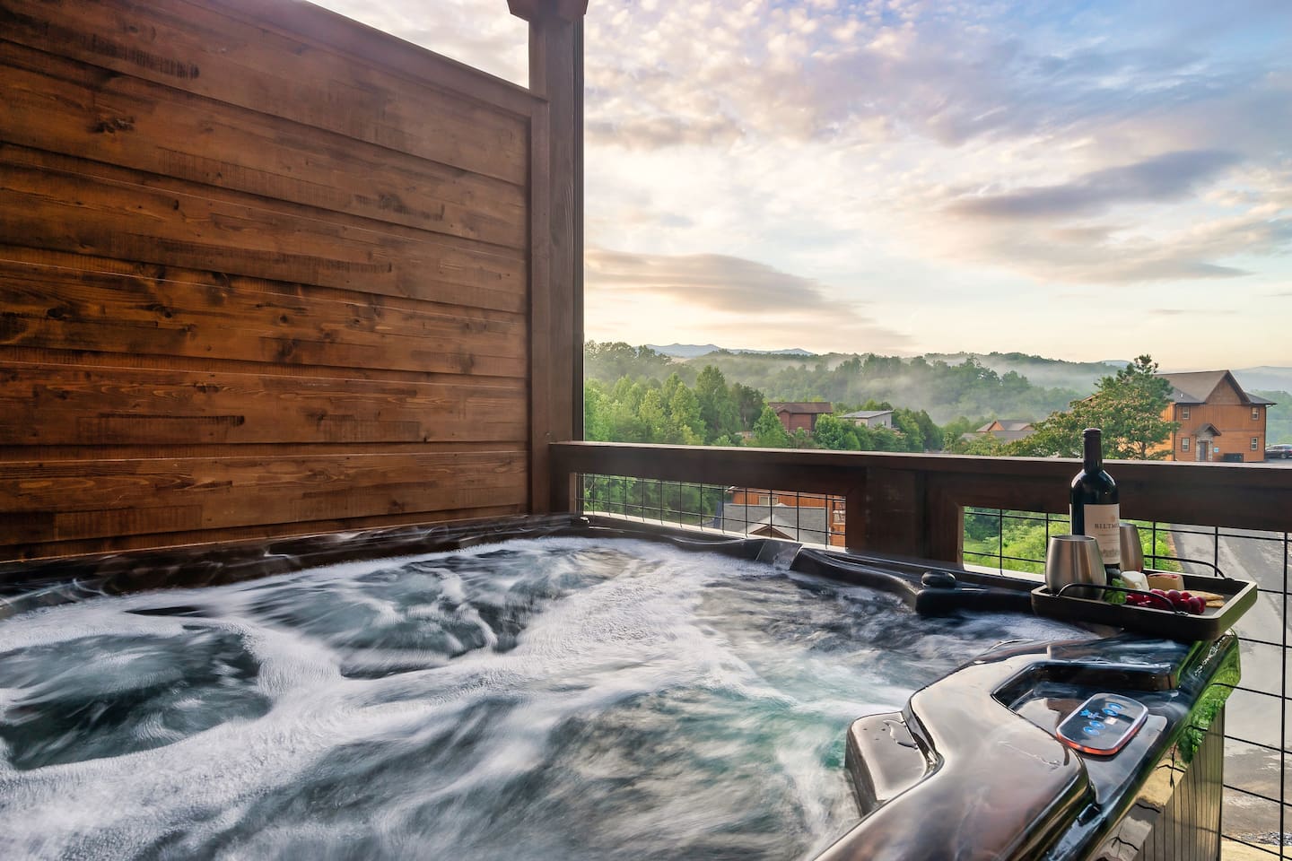 Hot tub with amazing views