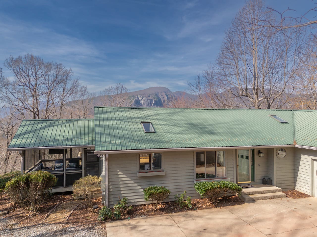 Front view of the home when entering the driveway