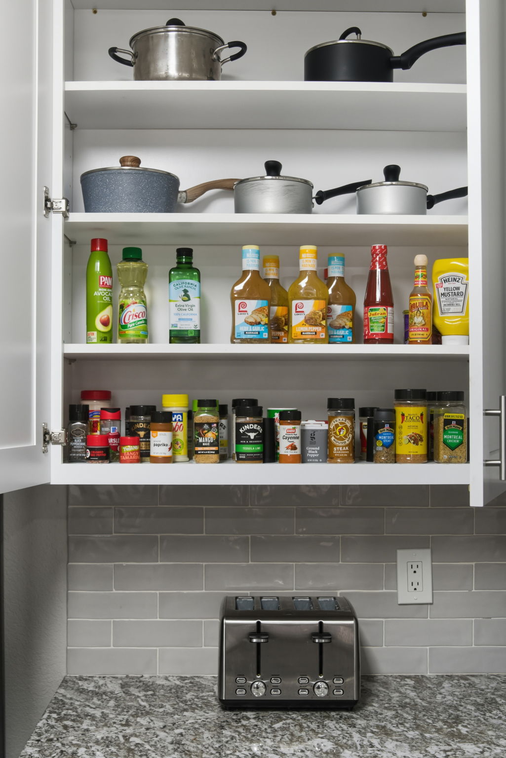 Fully stocked kitchen with everything you need for home-cooked meals.