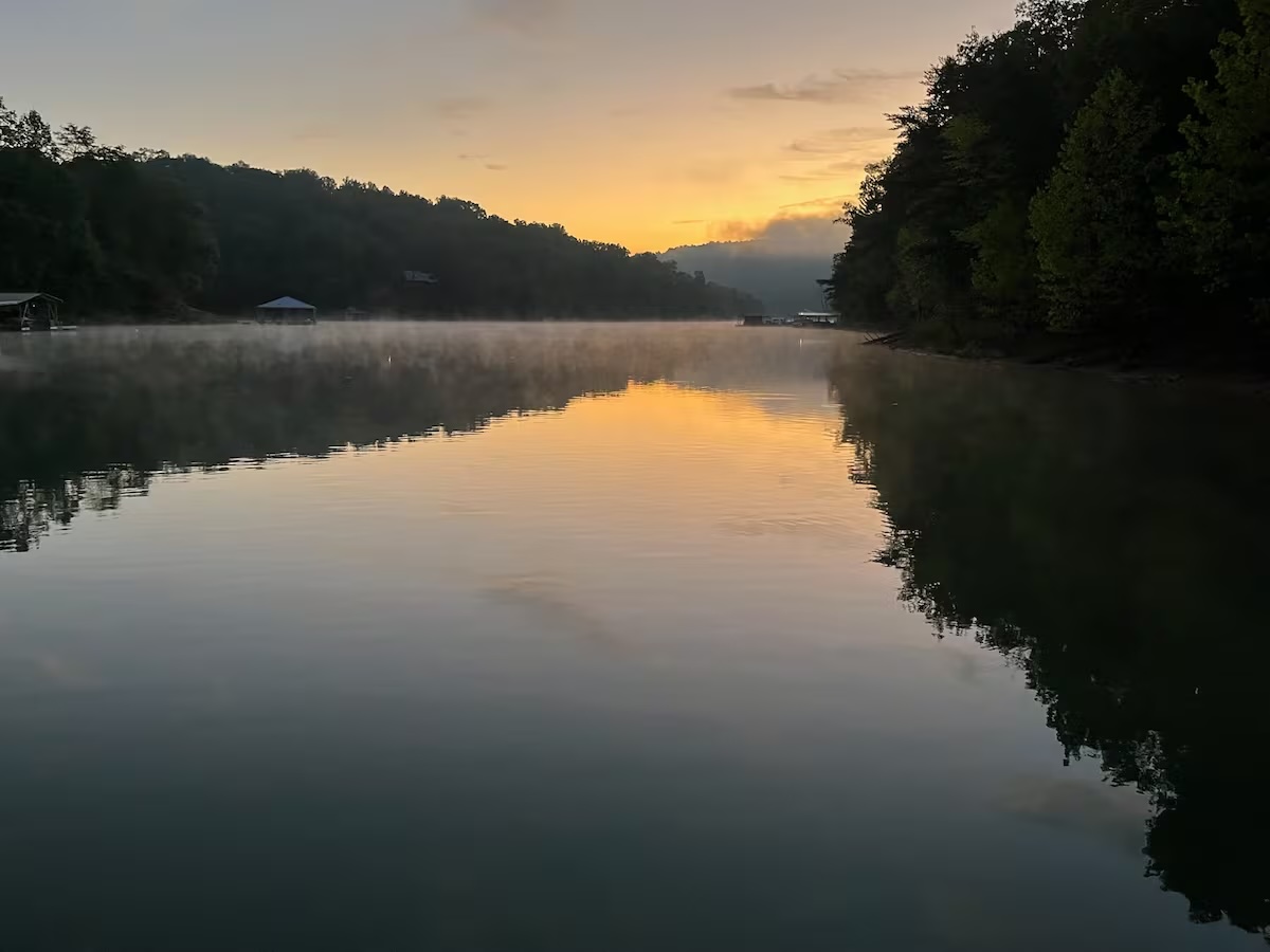 Sunrise view from dock