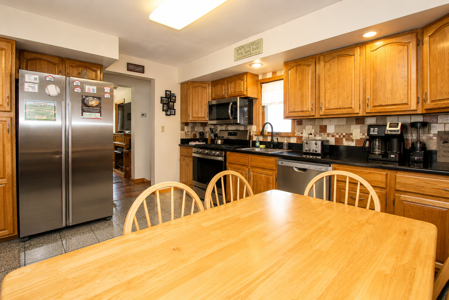 Large refrigerator with automatic ice maker to stay stocked up for a full week of baseball and family fun!