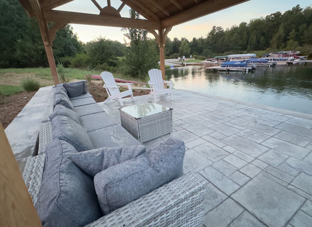 Imagine sitting Lakeside with family and friends, watching the kayaks, paddle boarders and boats go by as  you watch the sunset with a glass of wine