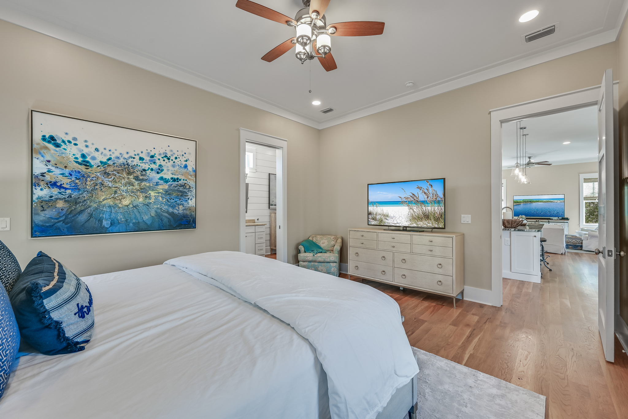 Oversized Master is just off kitchen.