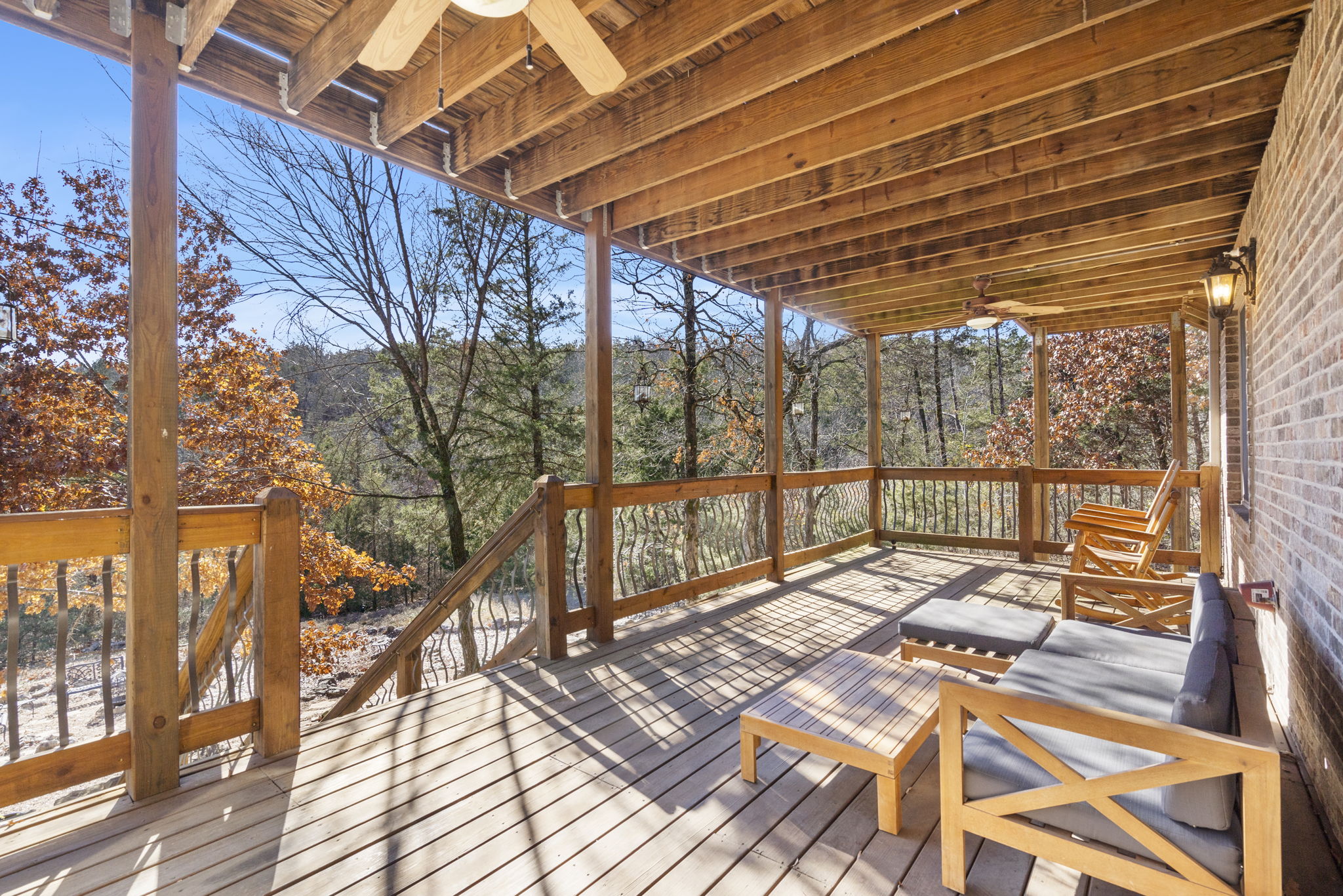 Lower level deck with stairs to the backyard