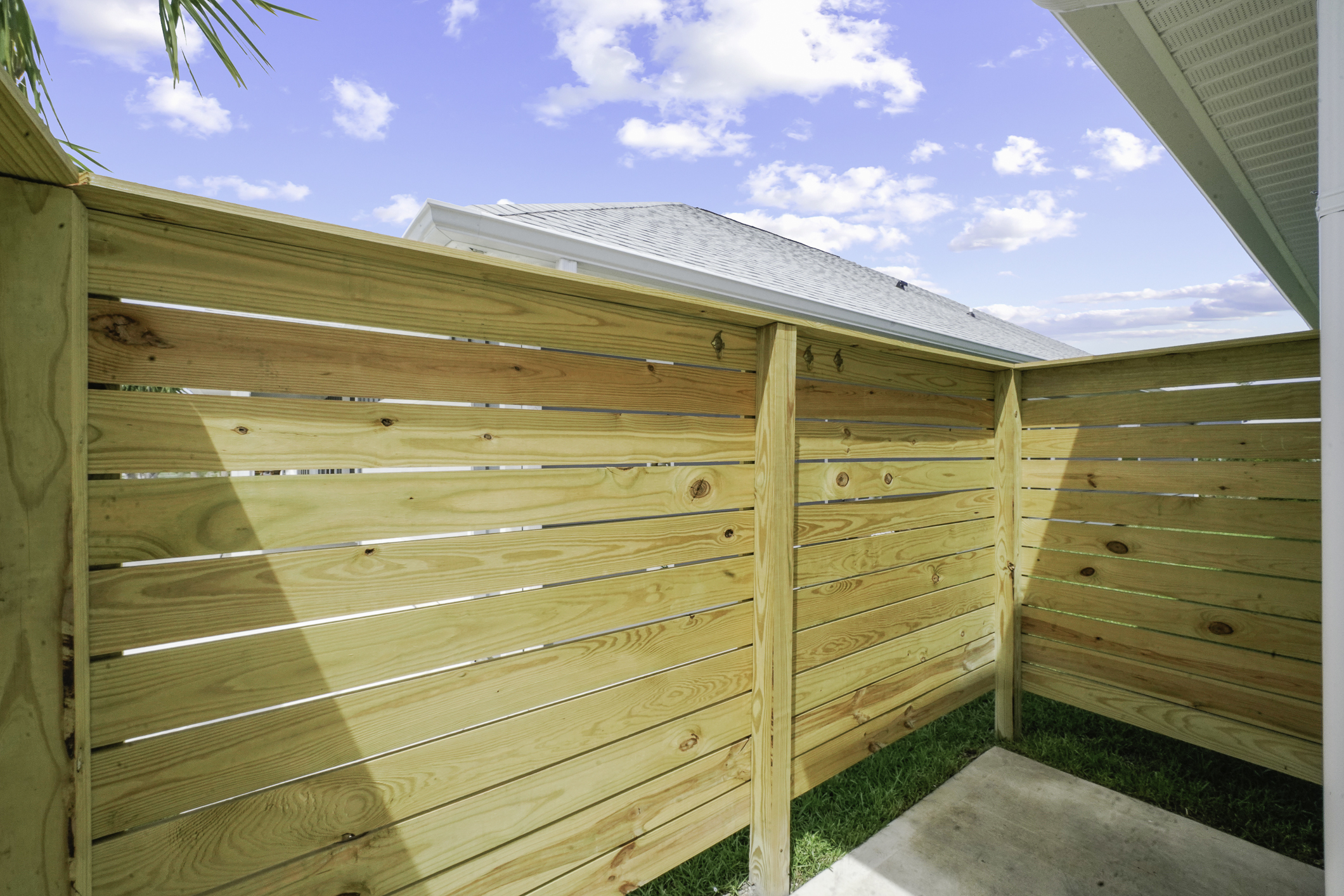 Outdoor shower available to rinse off sand before heading inside.