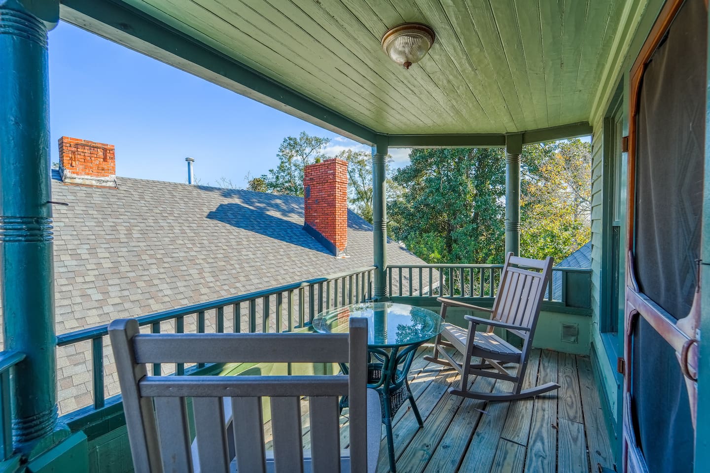 If 1 private deck wasn't enough for you, you can enjoy 2 in this beautiful unit! Such a peaceful place to relax in our new rocking chairs. Outdoor lighting for those fun evenings.