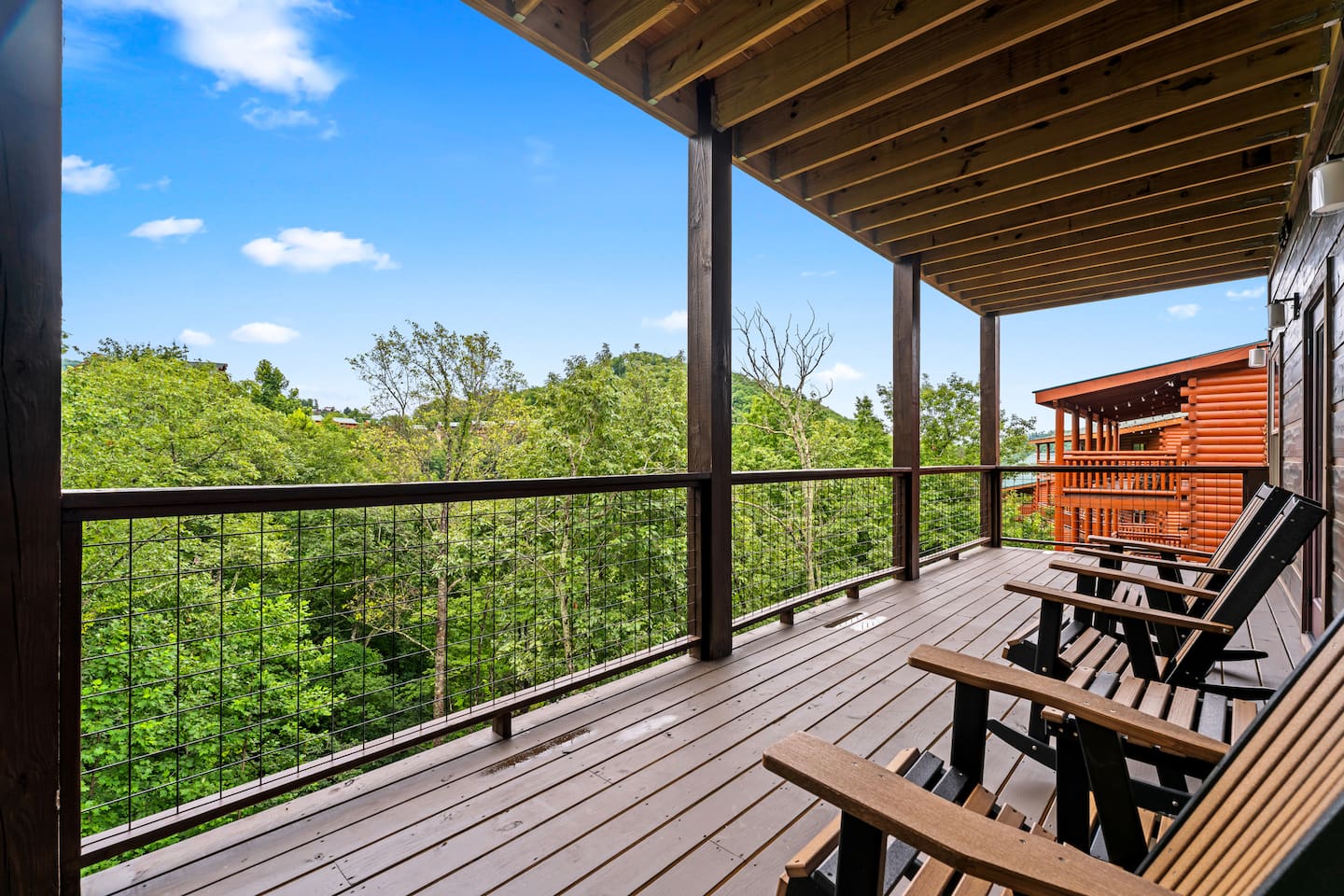 smoky mountain views with rocking chairs