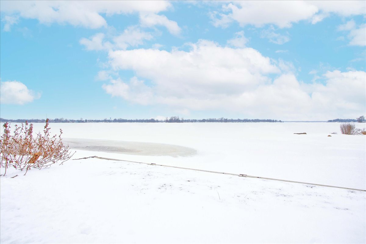 Snowmobile at the lake