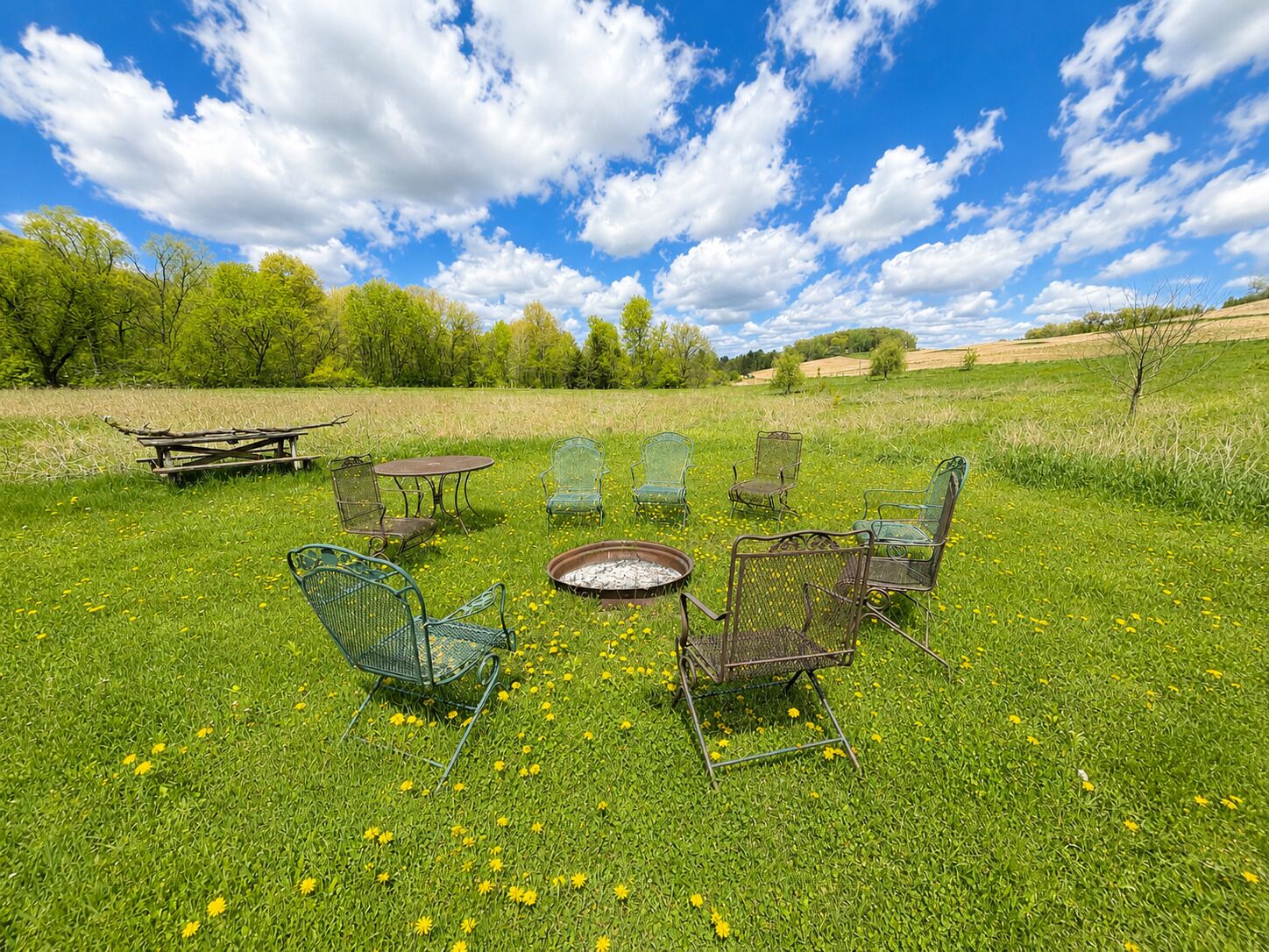 Relax by the fire as the sun sets over the countryside and the stars begin to fill the Wisconsin sky.