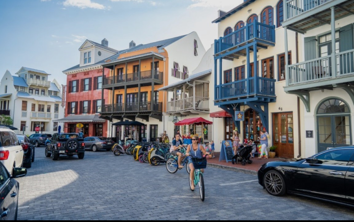 Bike to Rosemary for morning coffee and evening cocktails.
