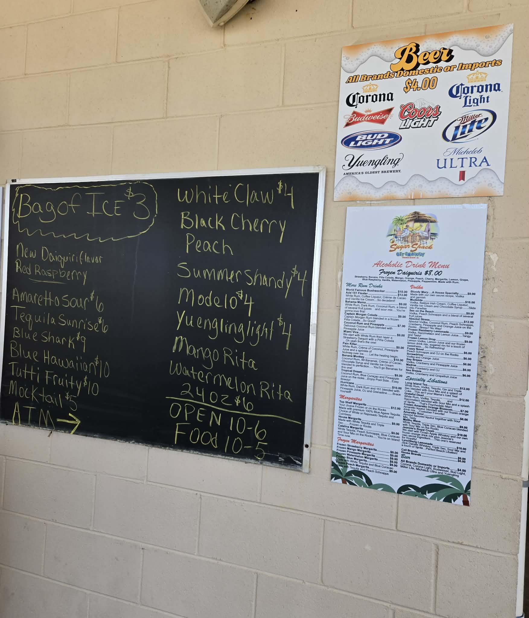 Sugar Shack Menu