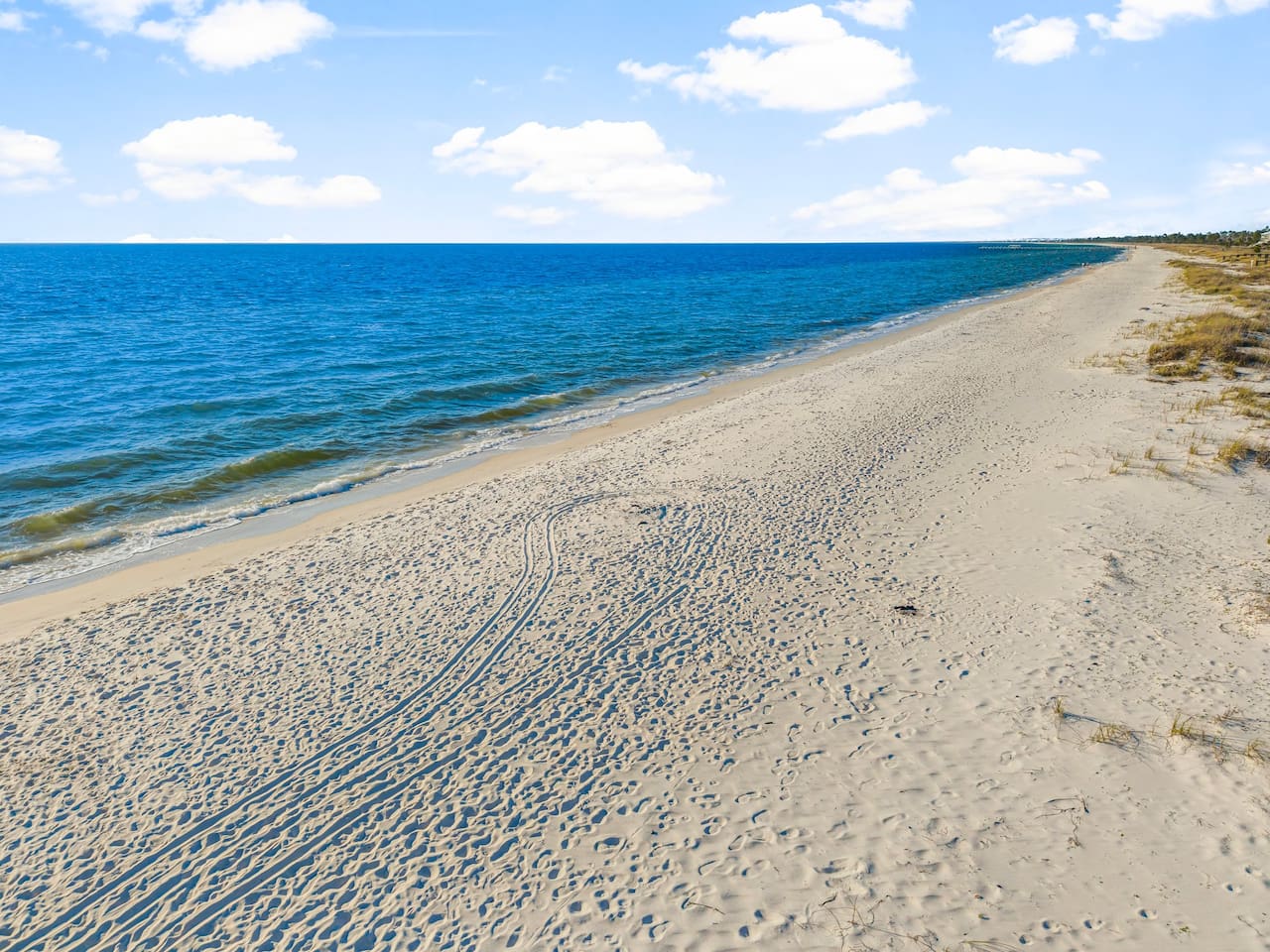 Stretches of quite white sand
